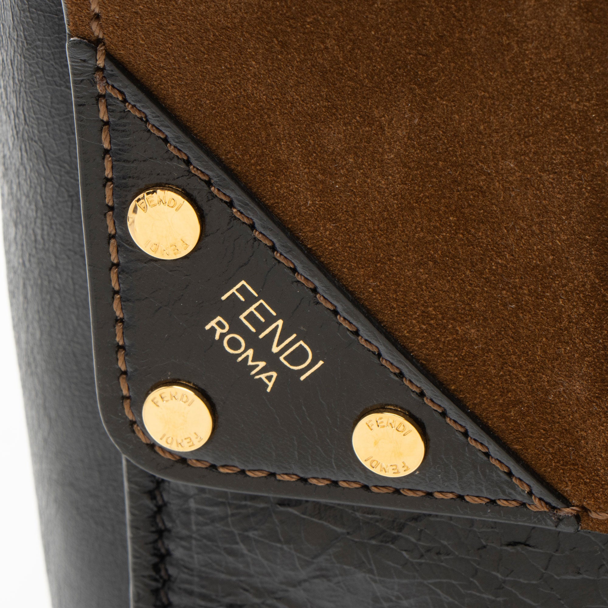 Fendi Suede Glazed Calfskin Grace Flip Tote