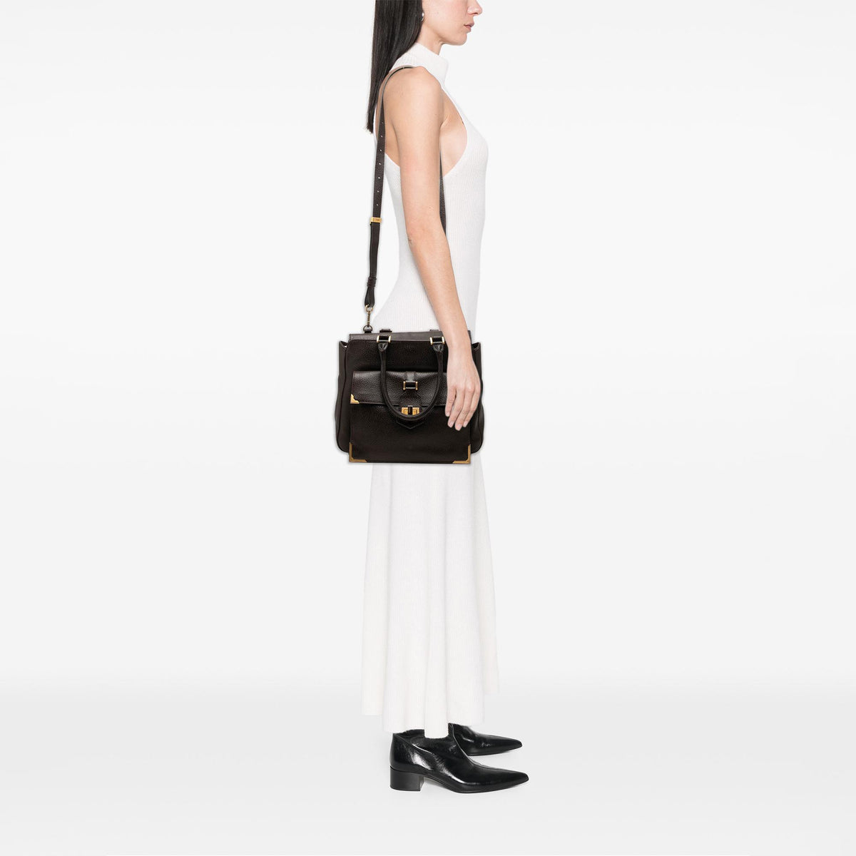 Fendi Textured Leather Classico No 3 Satchel