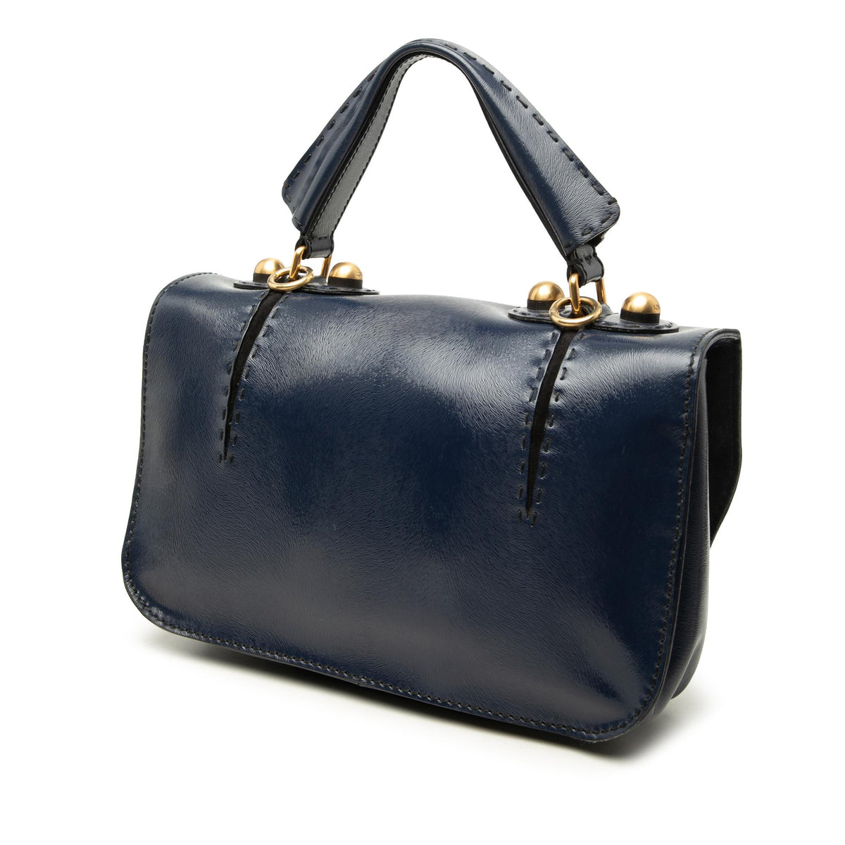 Fendi Textured Patent F3 Secret Code Satchel