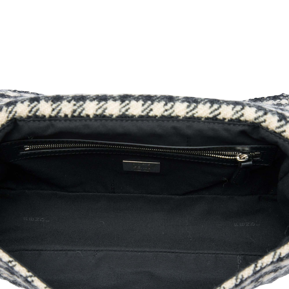 Fendi Tweed Baguette Satchel