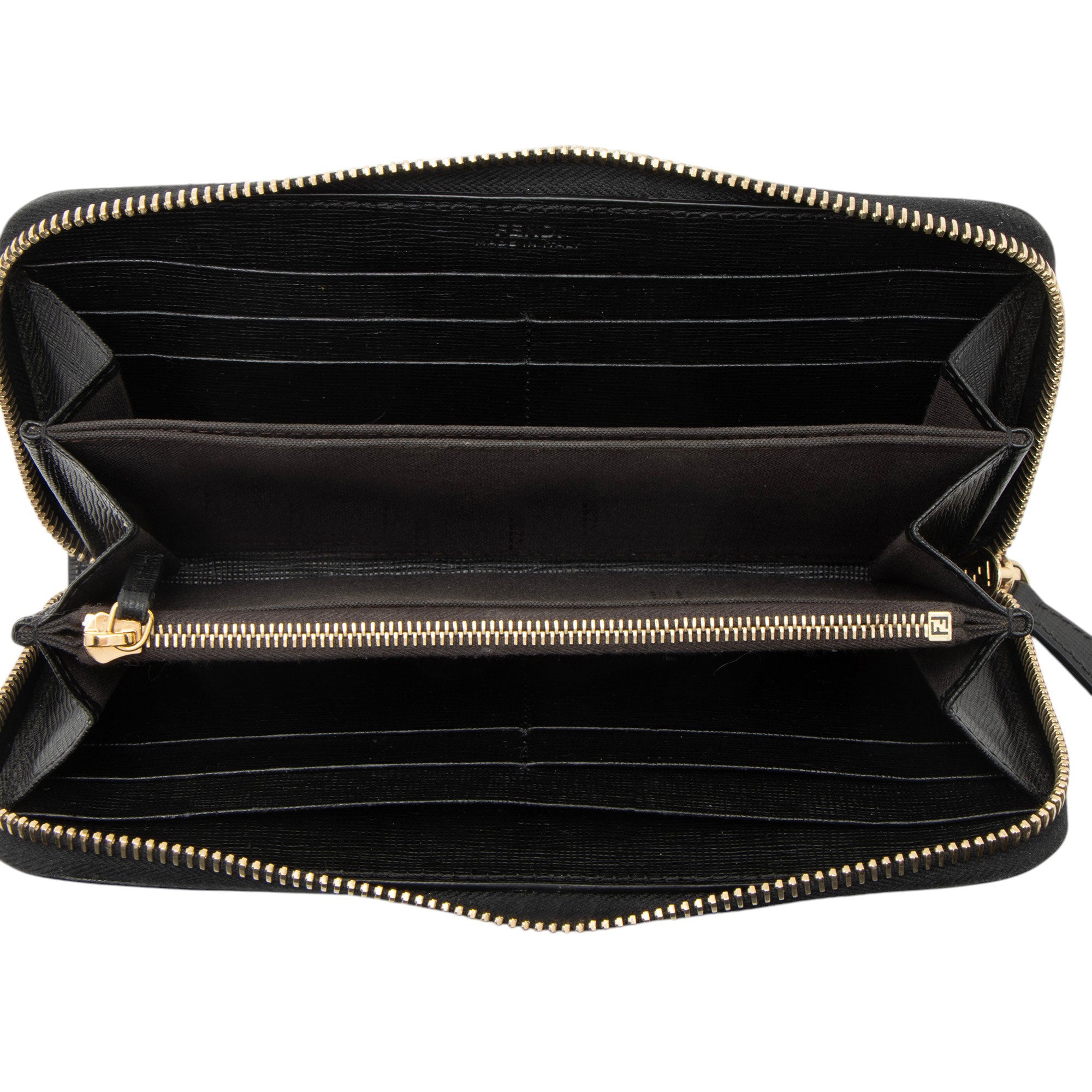 Fendi Vitello Elite Zip Around Wallet