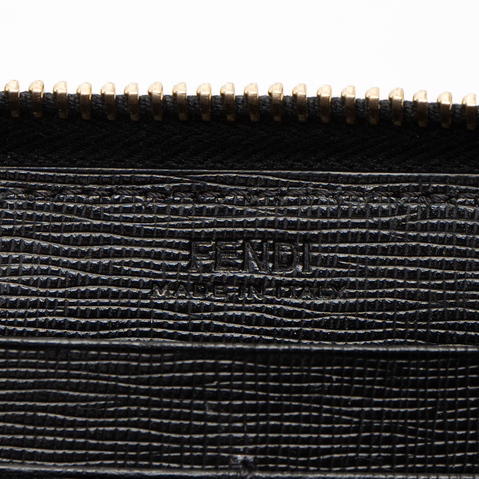Fendi Vitello Elite Zip Around Wallet