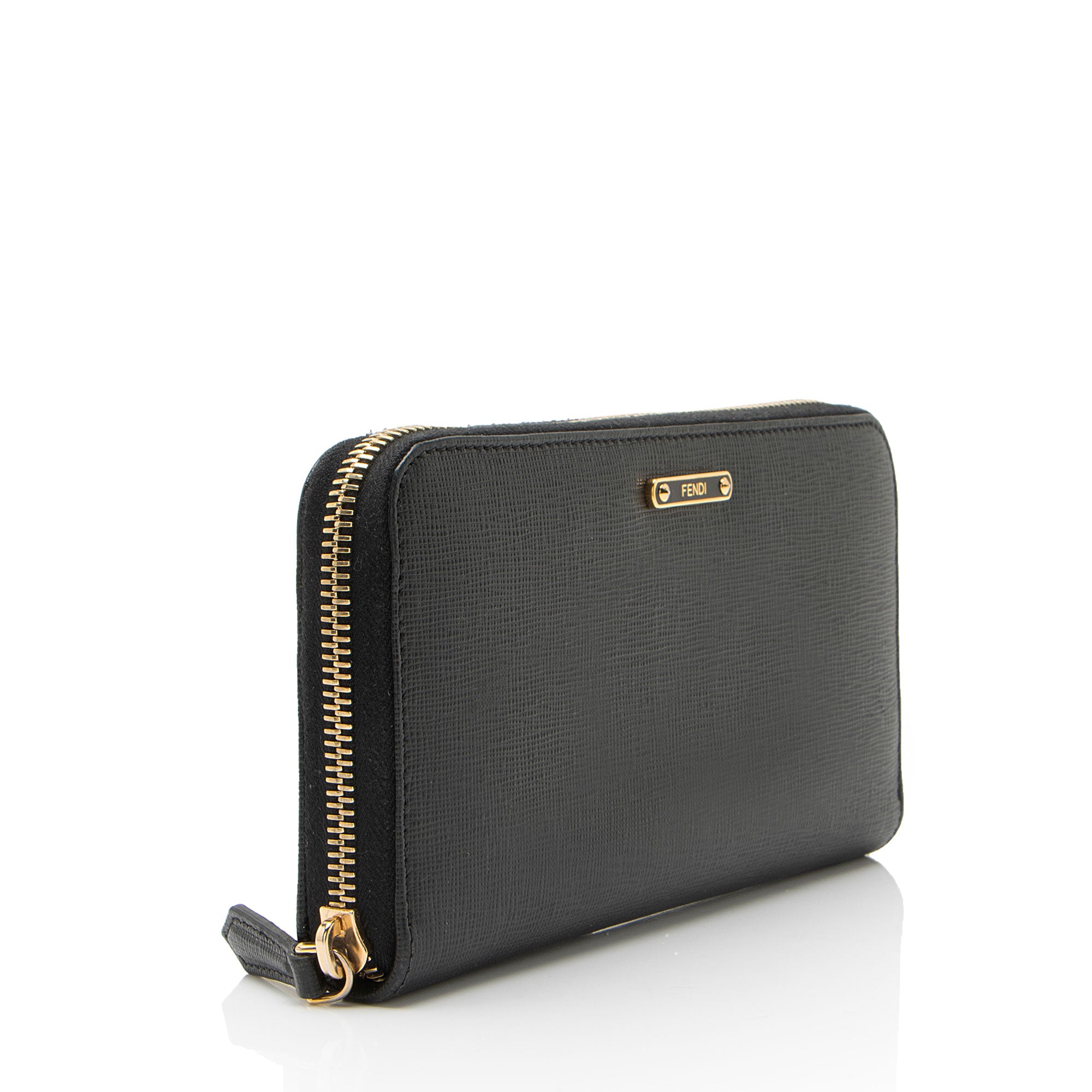 Fendi Vitello Elite Zip Around Wallet