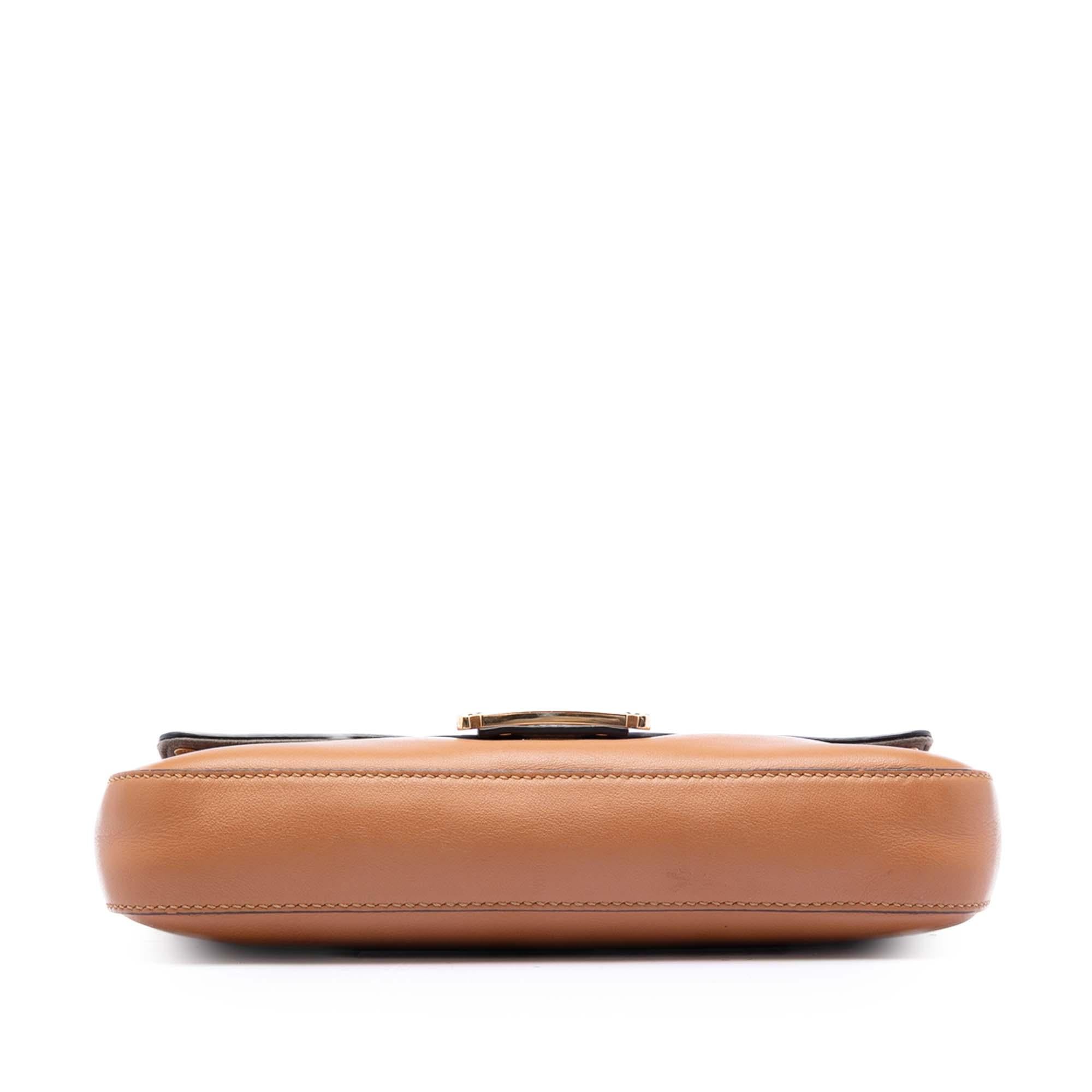 Fendi Vitello Grace FF 1974 Baguette Crossbody
