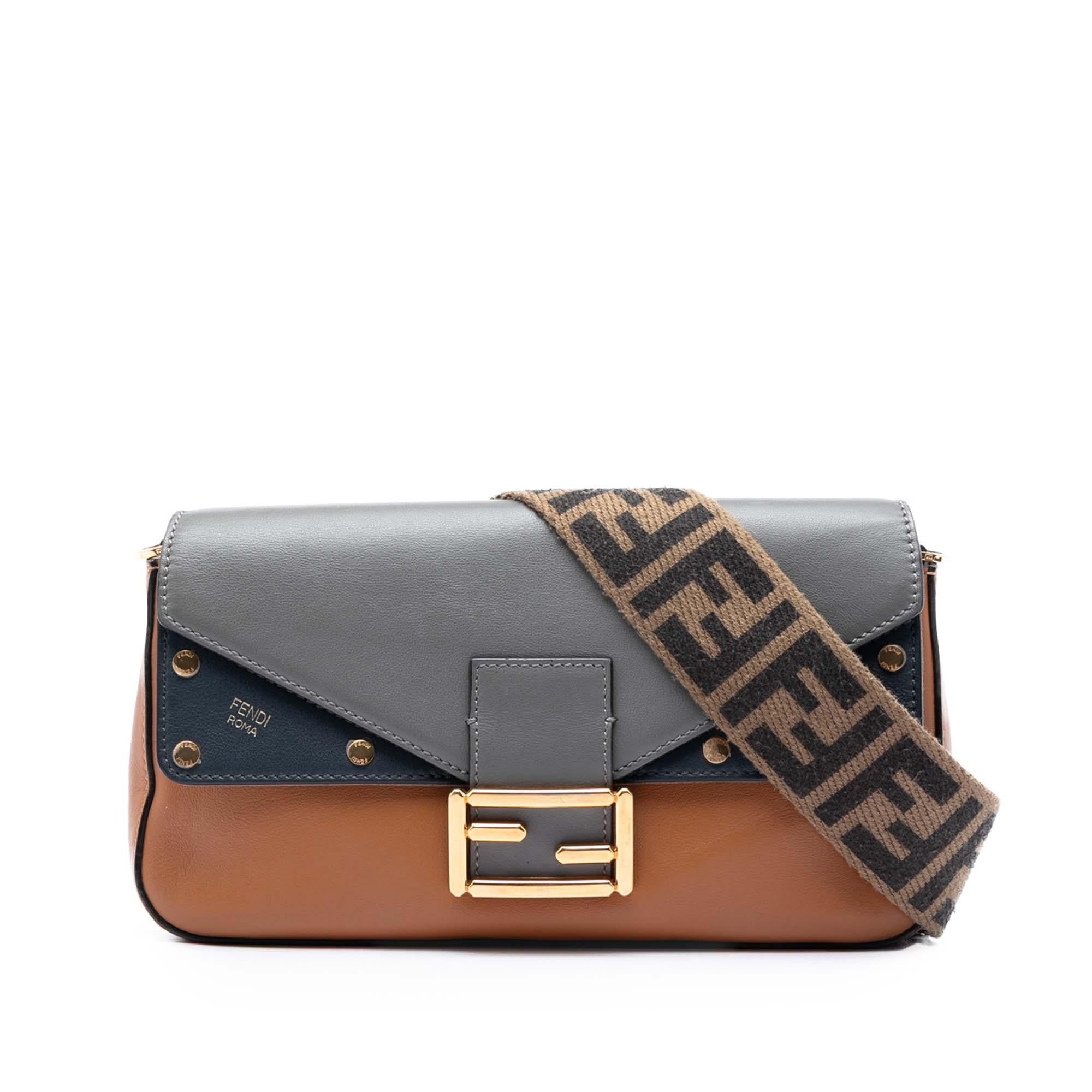 Fendi Vitello Grace FF 1974 Baguette Crossbody