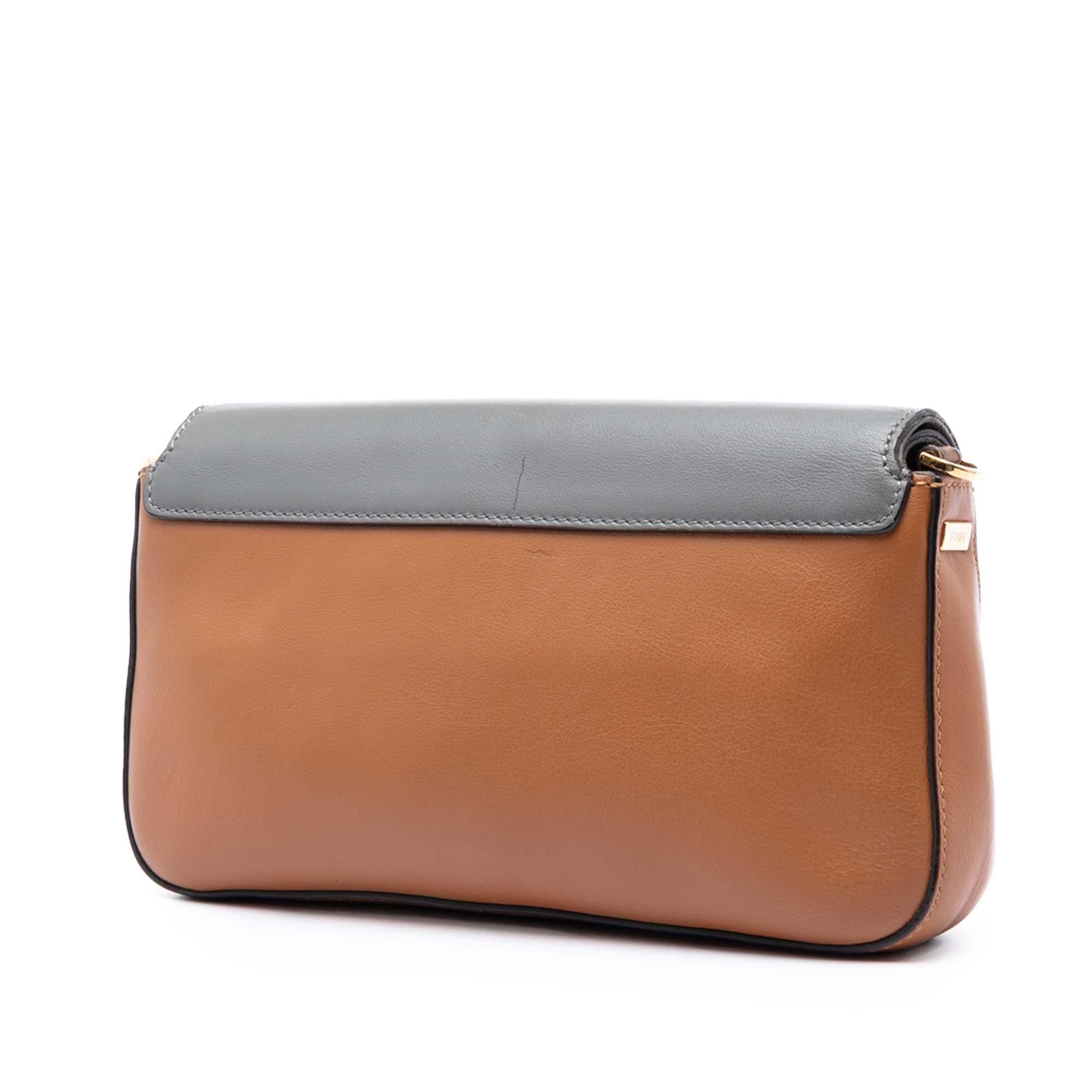 Fendi Vitello Grace FF 1974 Baguette Crossbody