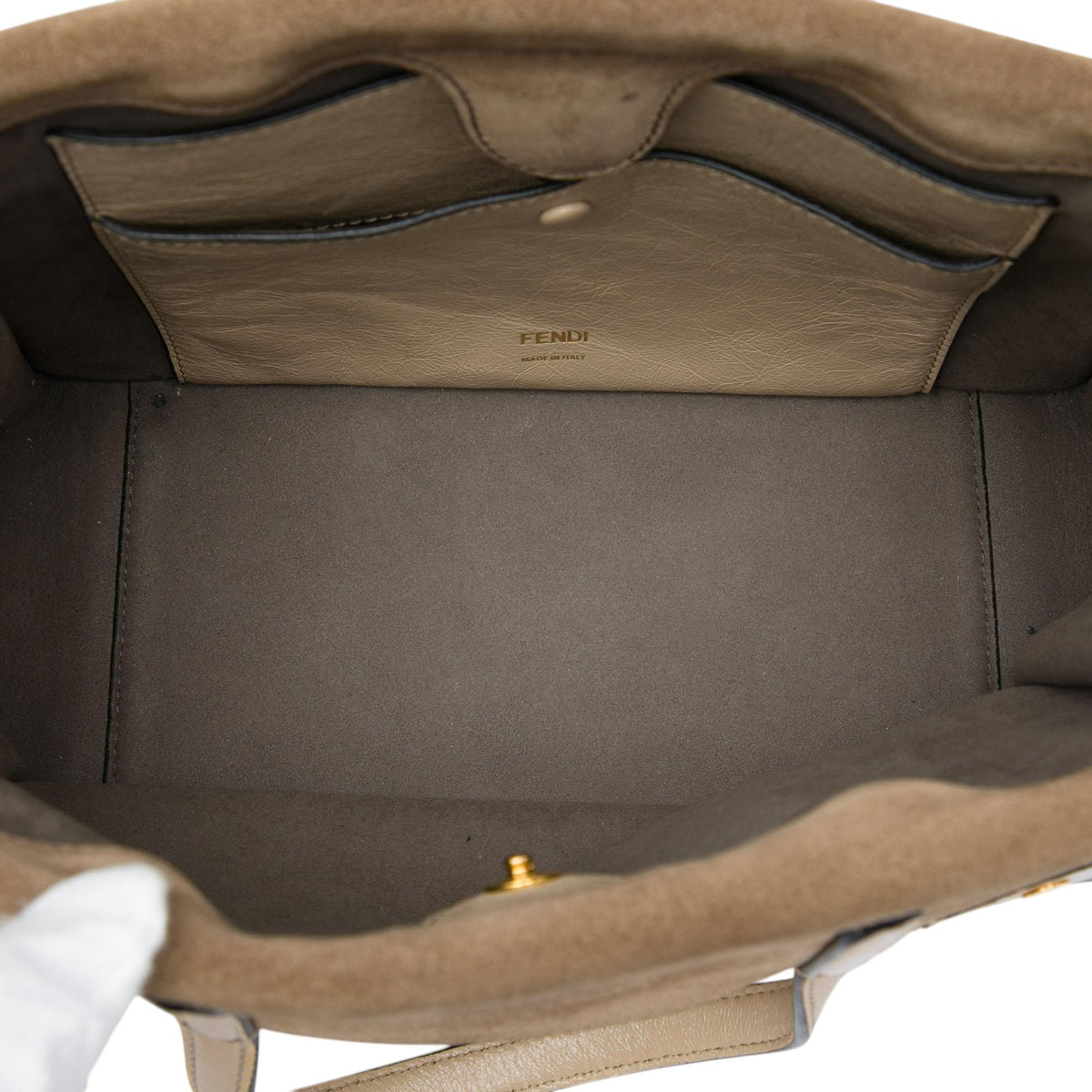 Fendi Vitello Grace and Suede Flip Satchel
