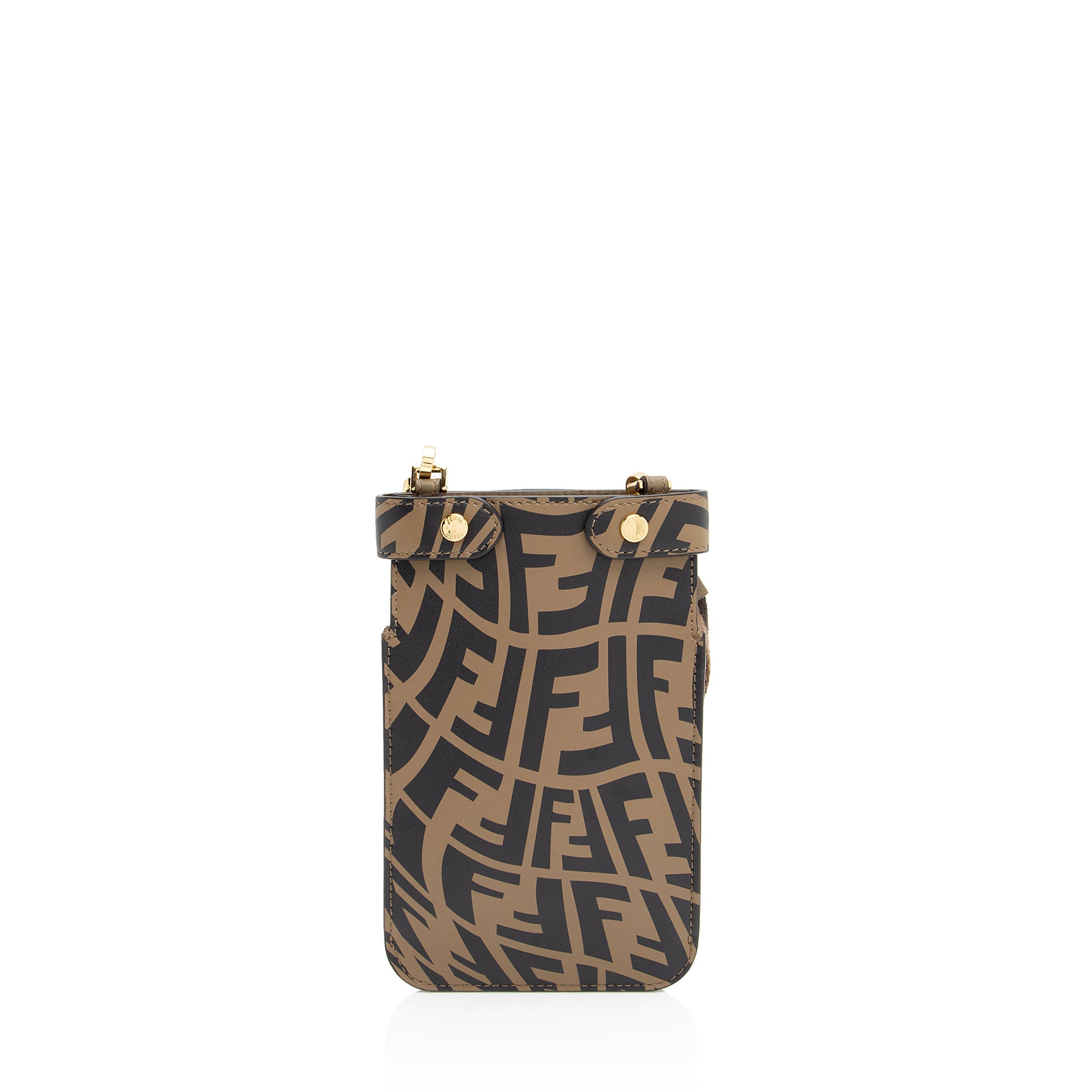 Fendi X Sara Coleman Leather Vertigo Peek A Phone Pouch (SHF-eqtLTR)