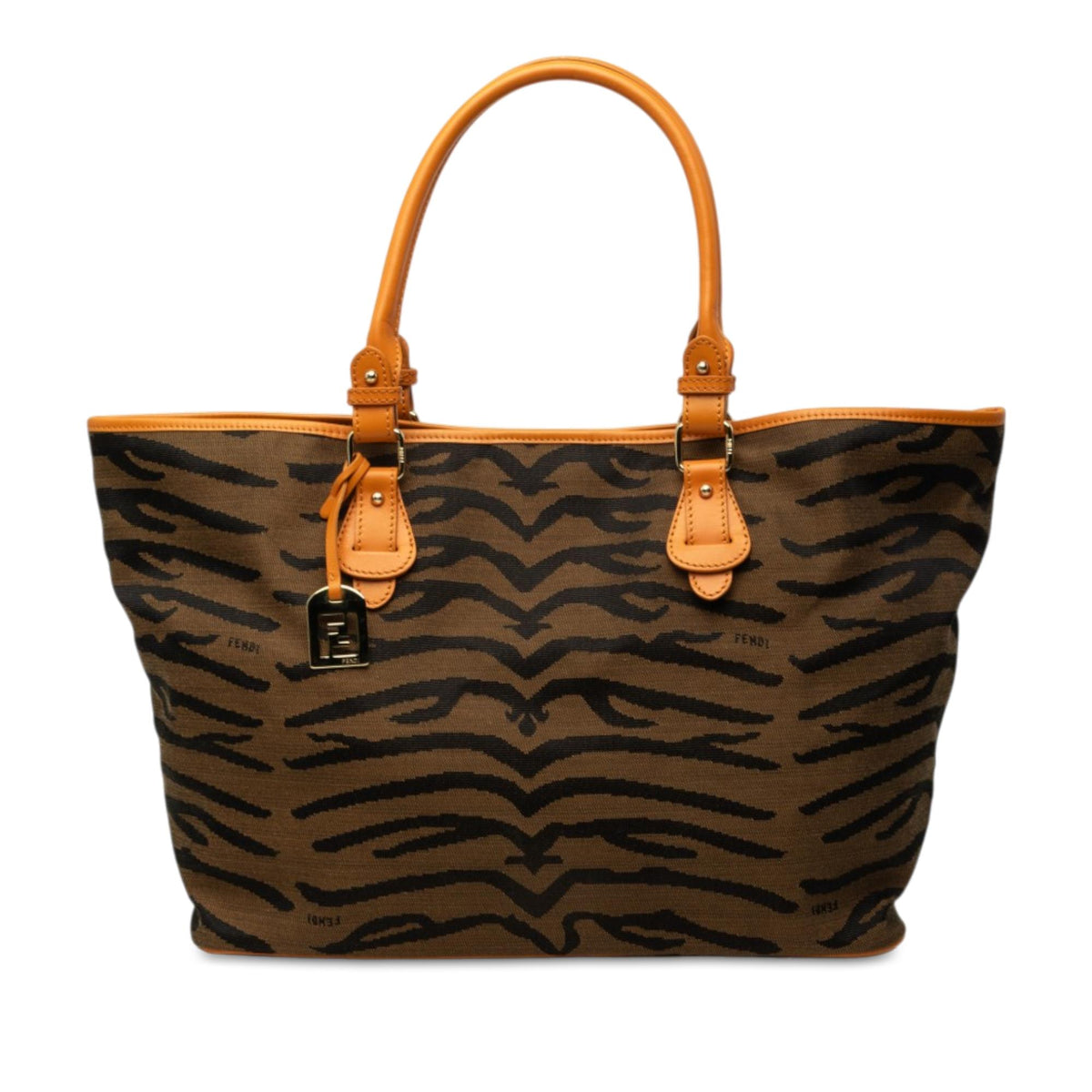 Fendi Zebra Print Canvas Tote