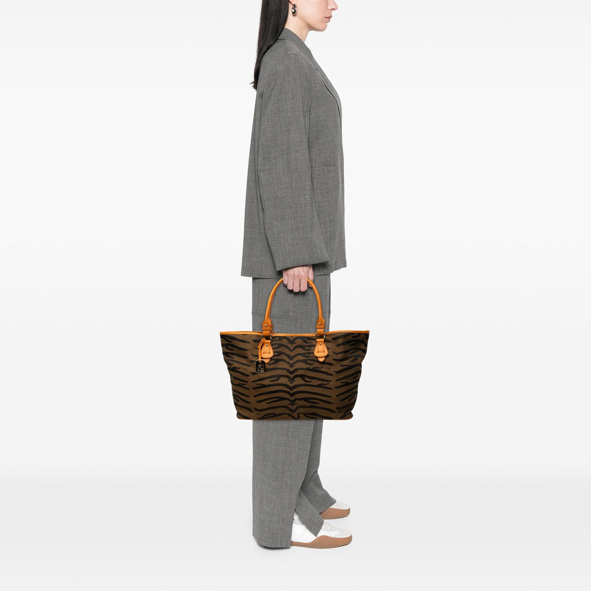 Fendi Zebra Print Canvas Tote