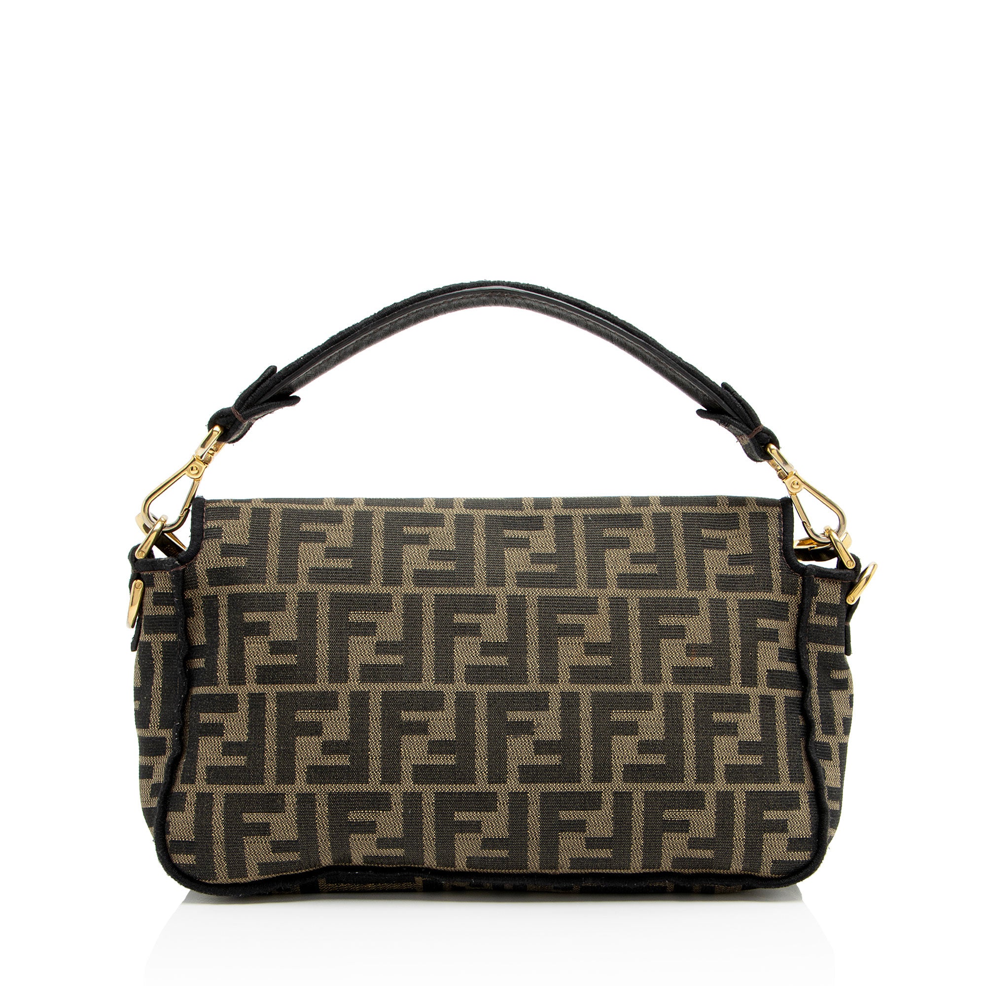 Fendi Zucca Calfskin Baguette Shoulder Bag