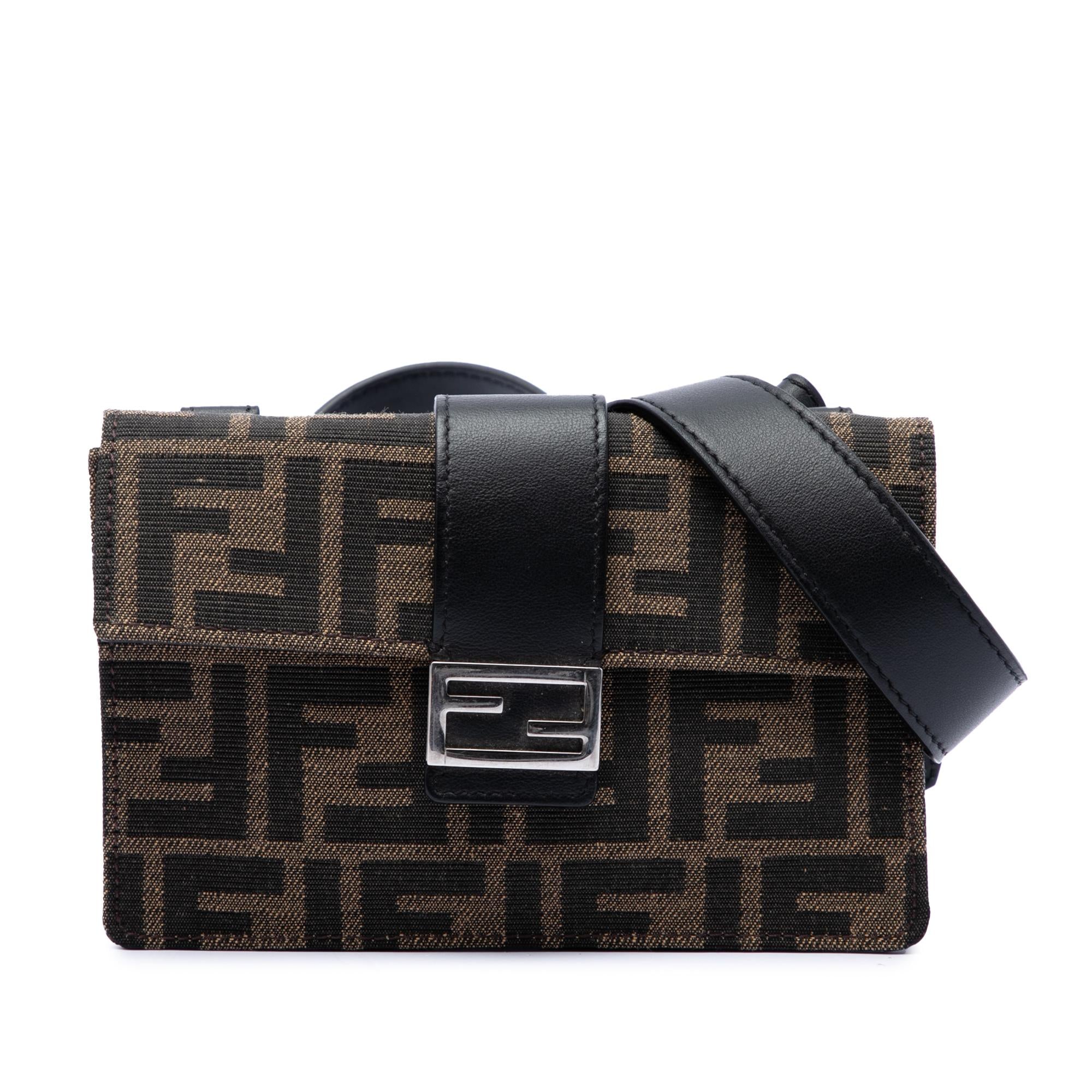 Fendi Zucca Canvas Convertible Baguette Pouch