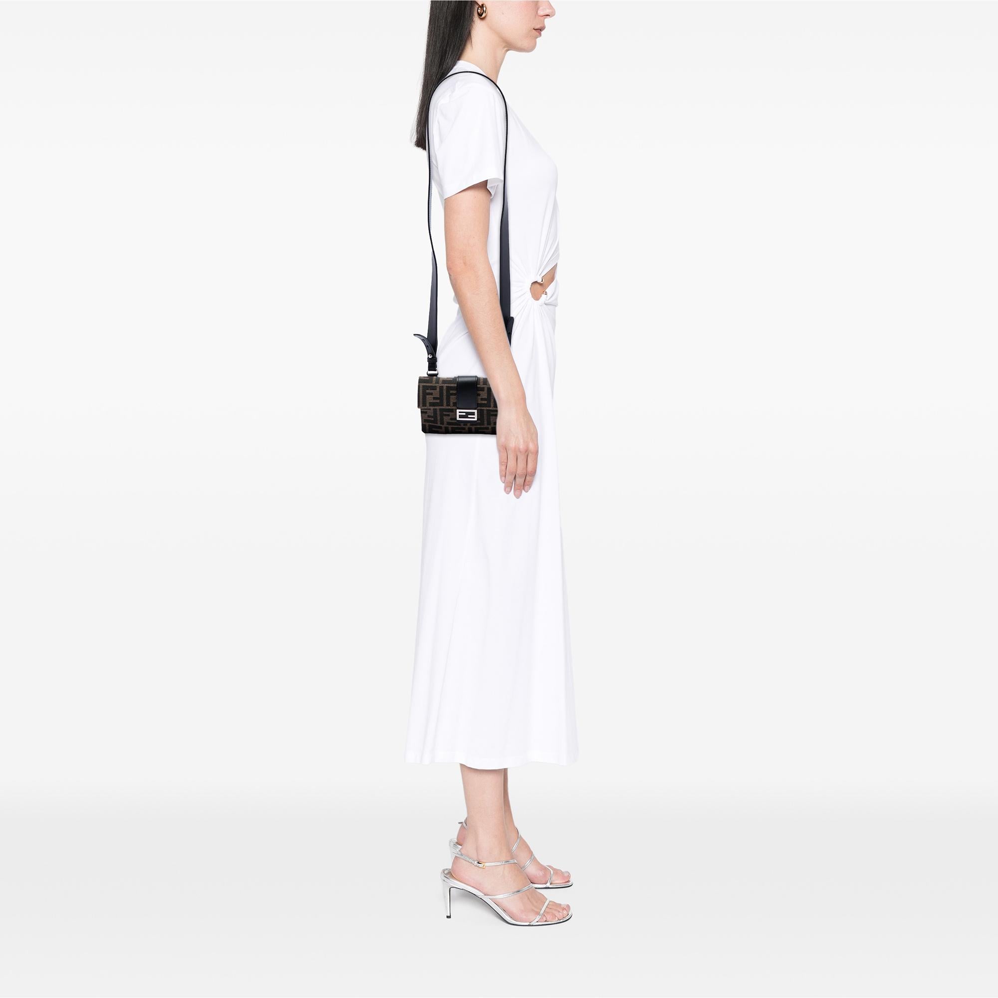 Fendi Zucca Canvas Convertible Baguette Pouch