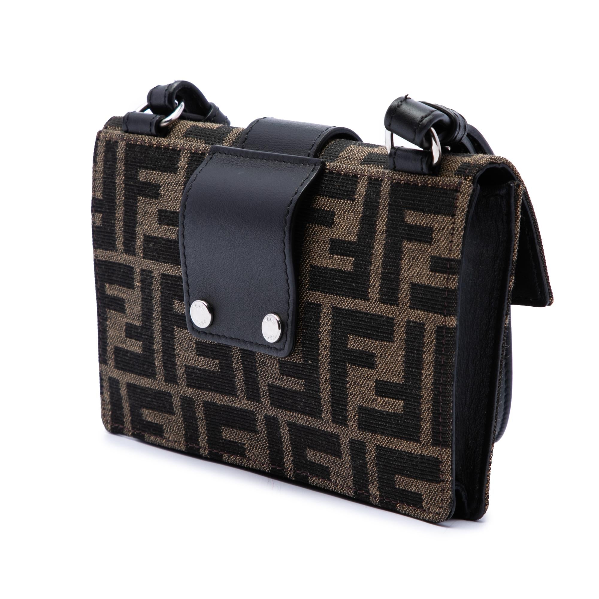Fendi Zucca Canvas Convertible Baguette Pouch