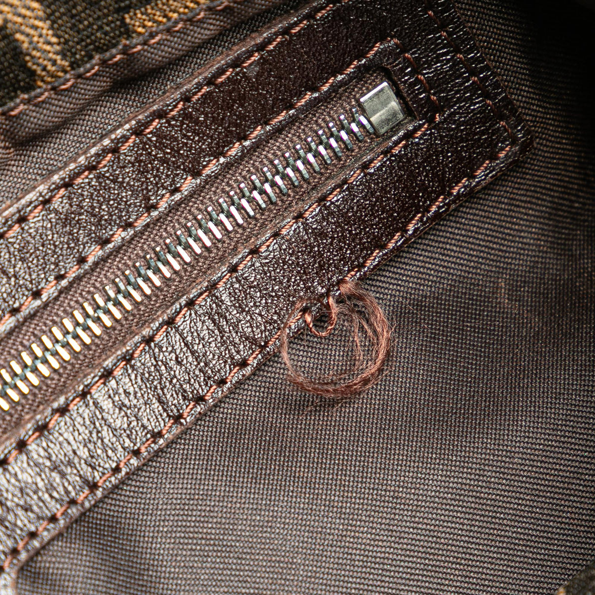 Fendi Zucca Canvas Double Flap Shoulder Bag