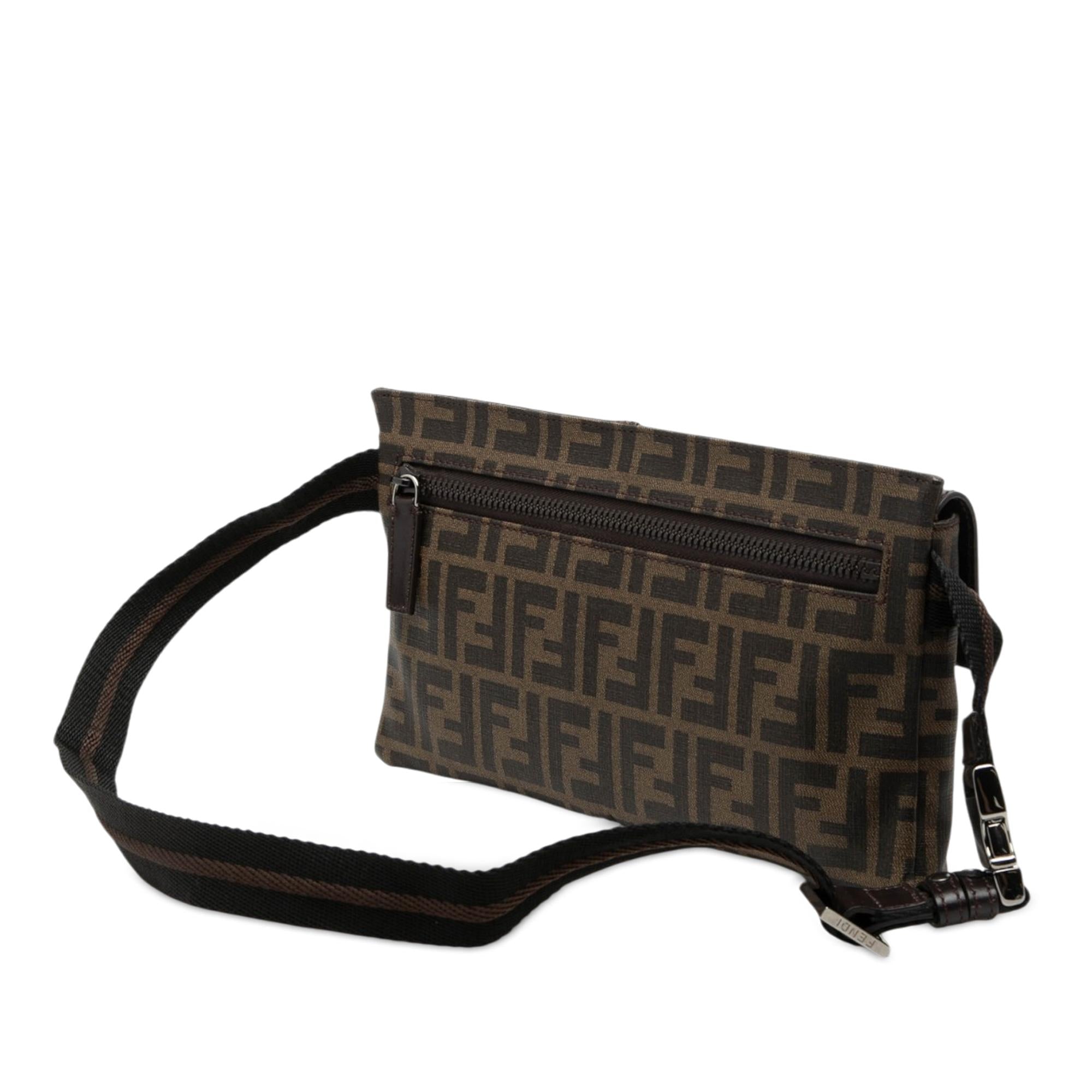 Fendi Zucca Canvas Double Pocket Belt Bag