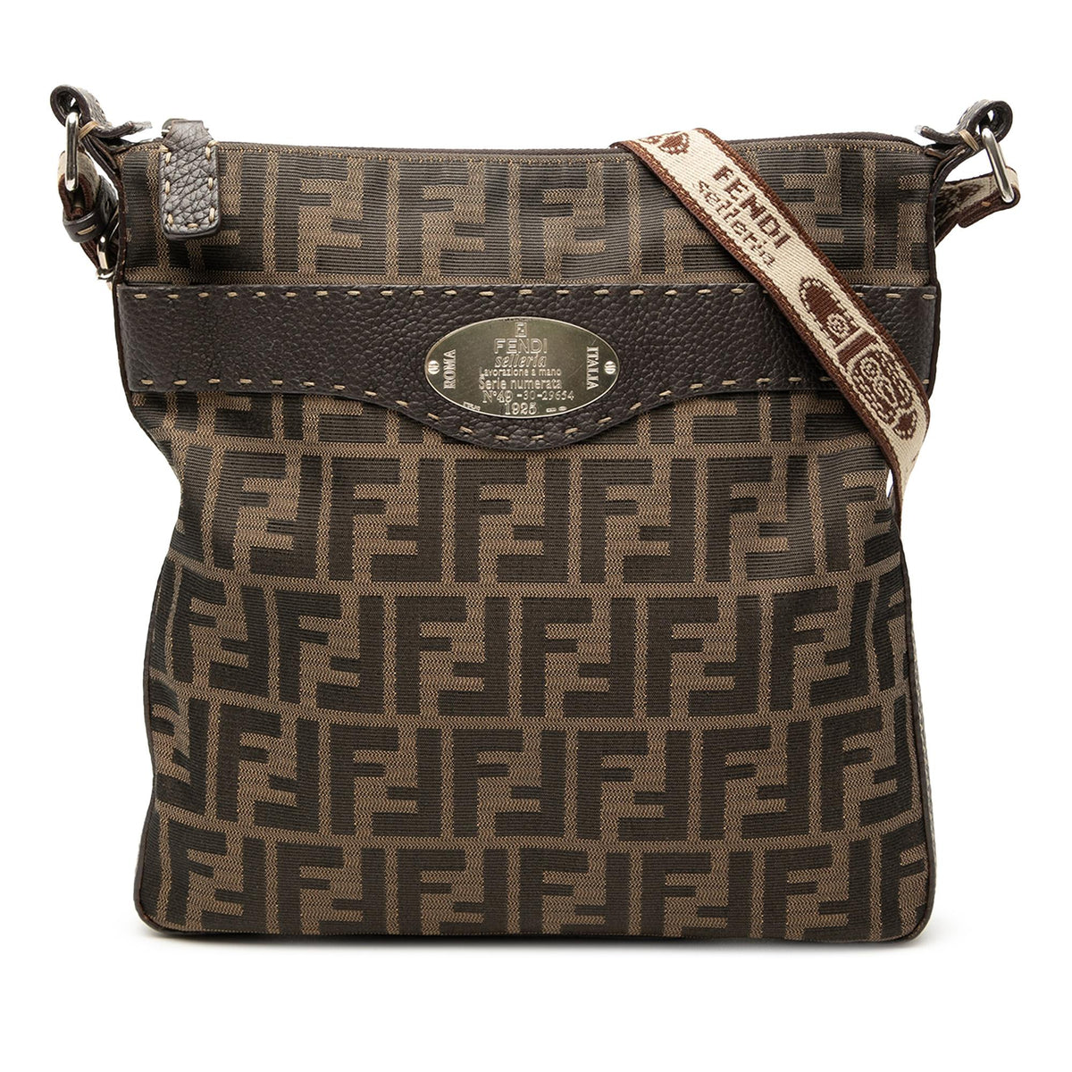 Fendi Zucca Canvas Selleria Crossbody