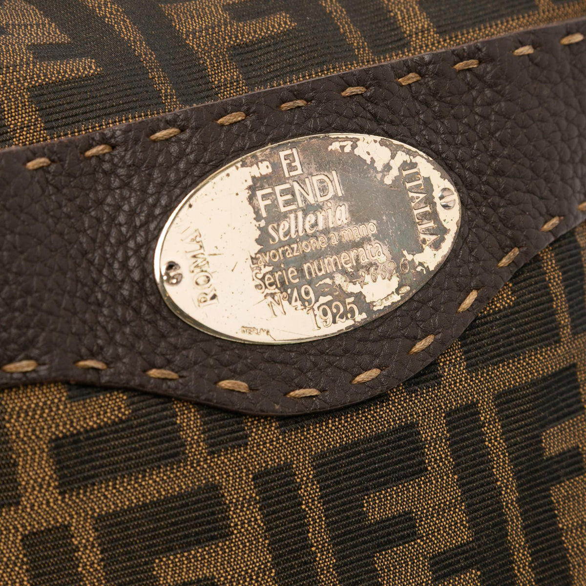 Fendi Zucca Canvas Selleria Crossbody