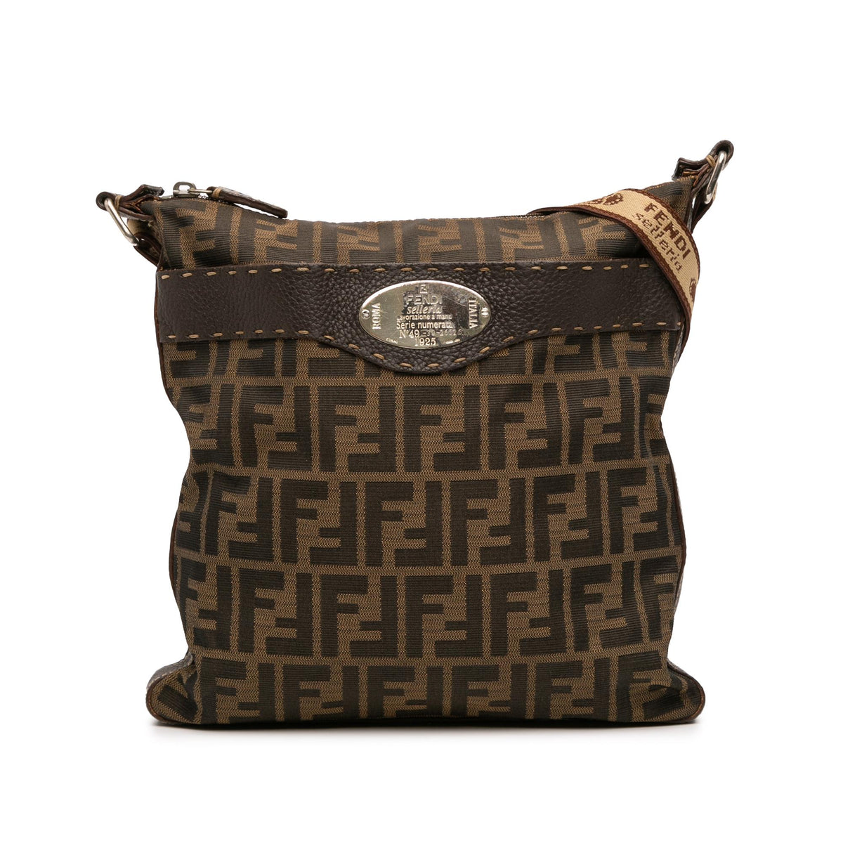 Fendi Zucca Canvas Selleria Crossbody