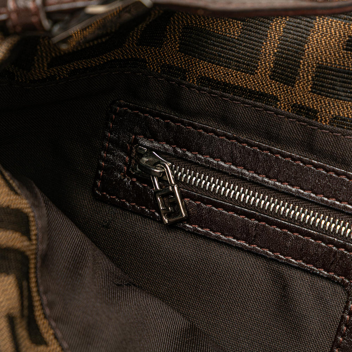 Fendi Zucca Canvas Shoulder Bag