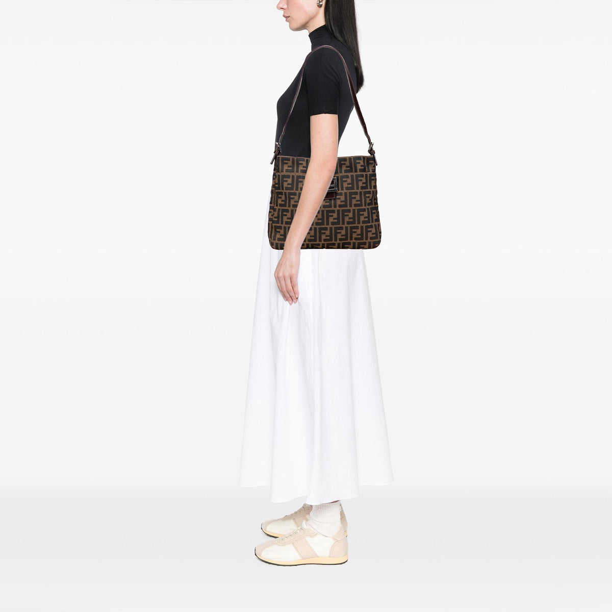 Fendi Zucca Canvas Shoulder Bag
