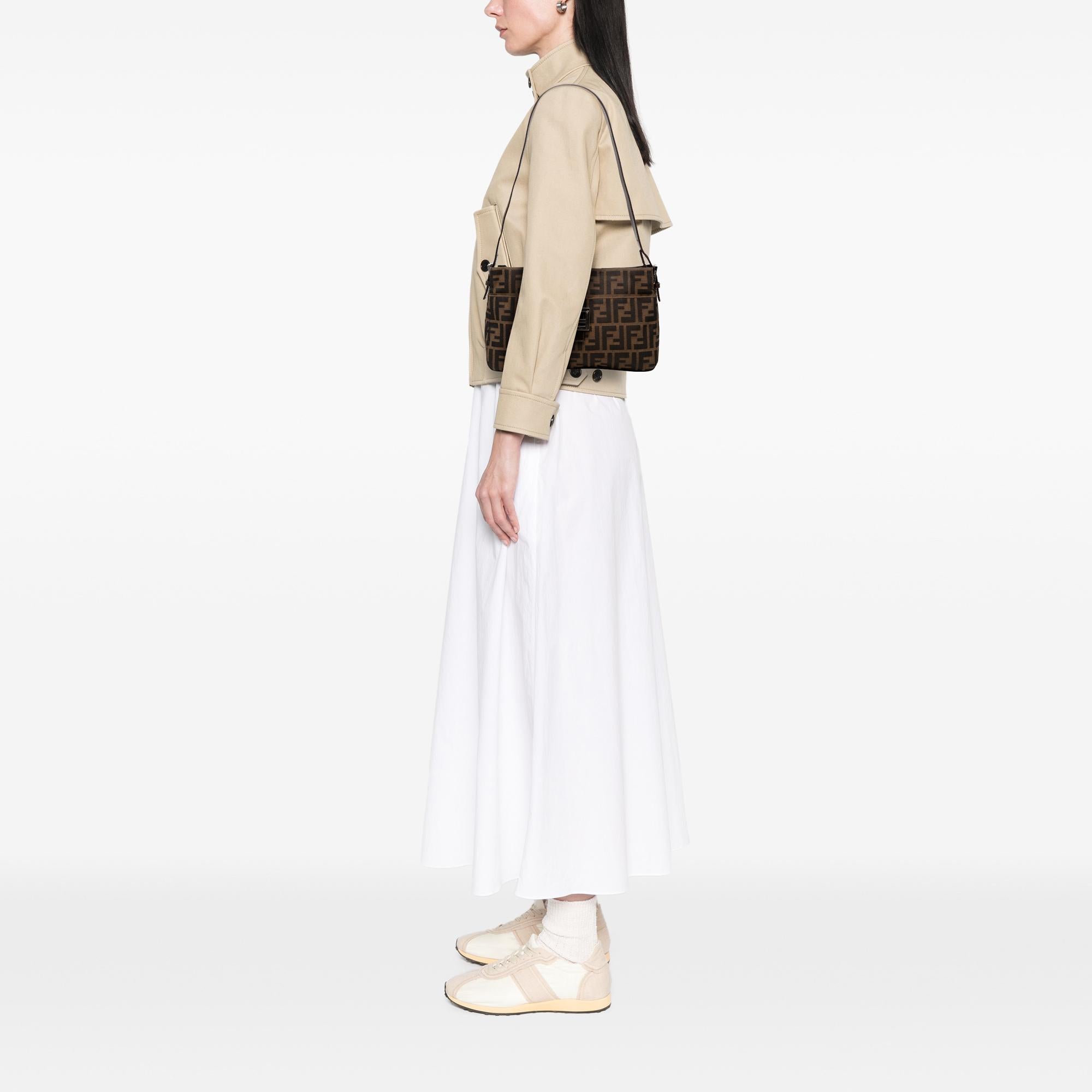 Fendi Zucca Canvas Shoulder Bag