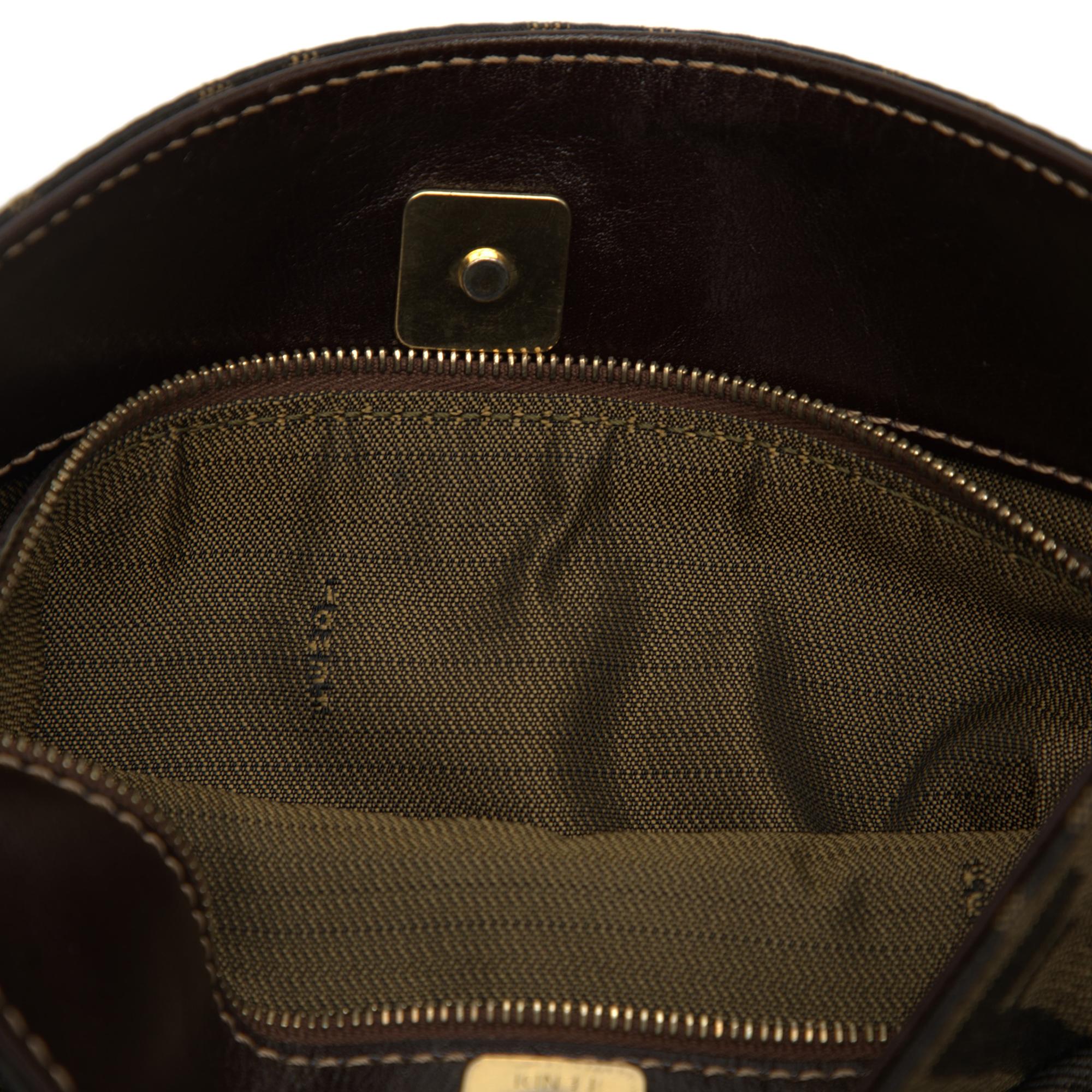 Fendi Zucca Canvas Shoulder Bag