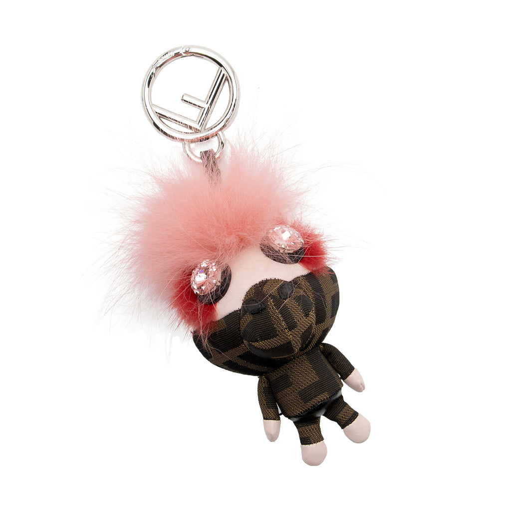 Fendi Zucca Canvas Space Monkey Bag Charm SHF SGv8KO LuxeDH