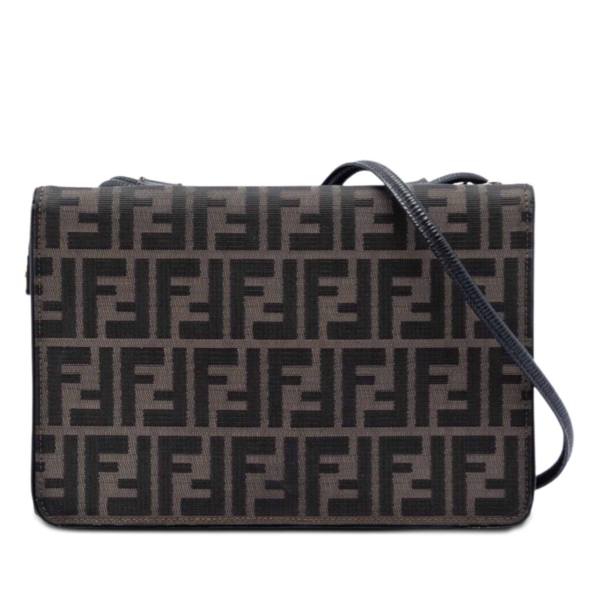 Fendi Zucca Canvas and Leather Crossbody