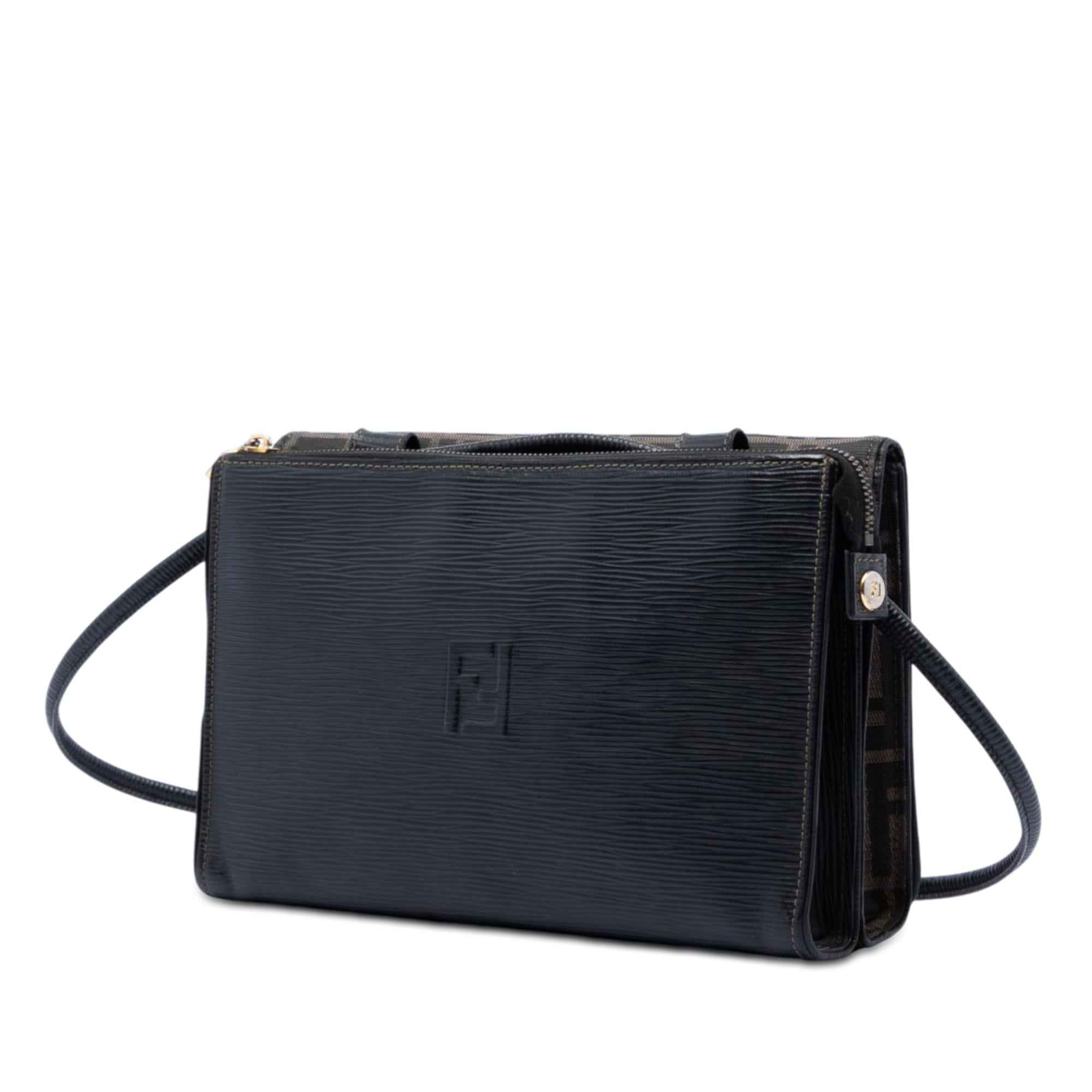 Fendi Zucca Canvas and Leather Crossbody