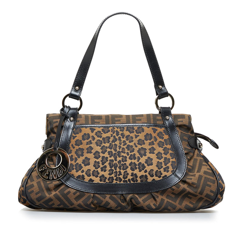 Fendi Zucca Chef Leopard Shoulder Bag (SHG-nwsCum) – LuxeDH