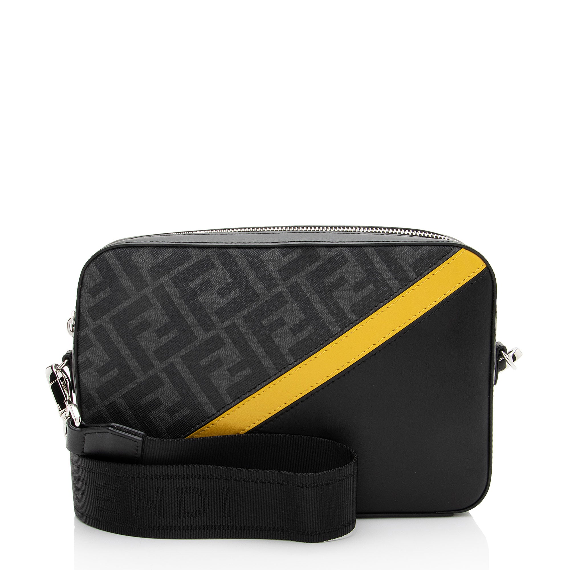 Fendi Zucca Coated Canvas Leather Diagonal Camera Bag
