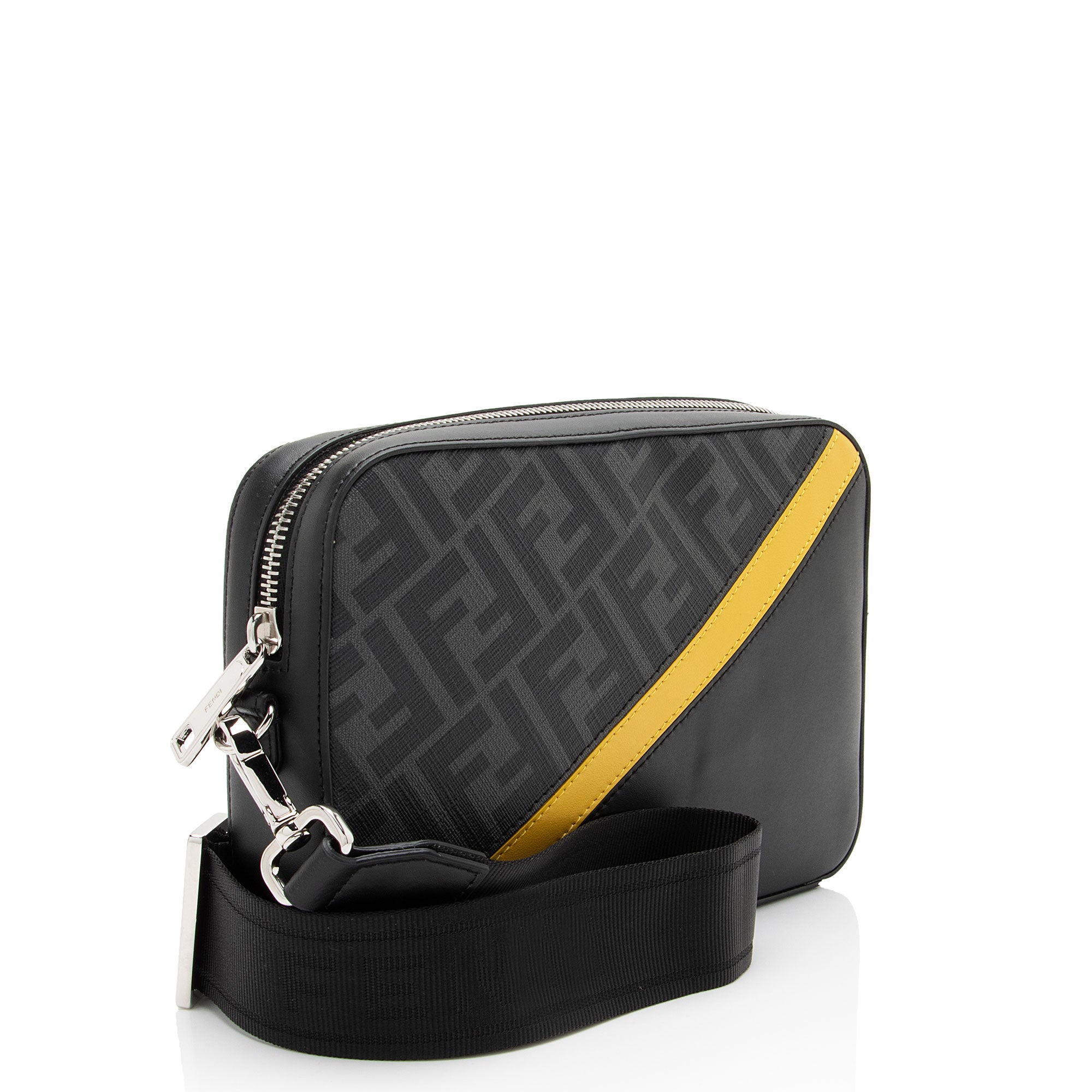 Fendi Zucca Coated Canvas Leather Diagonal Camera Bag