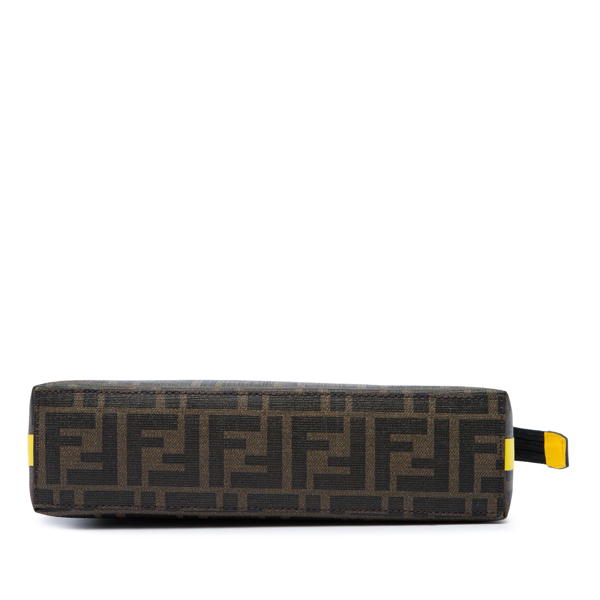 Fendi Zucca Coated Canvas Roma Amor Zip Pouch