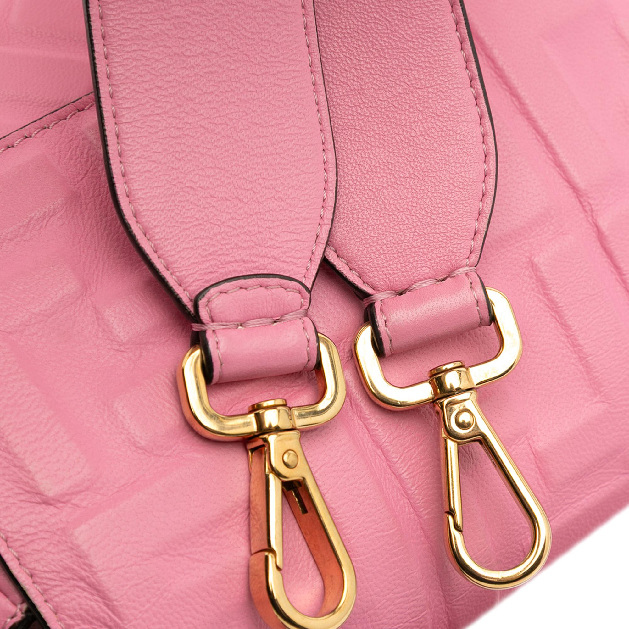 Fendi Zucca Embossed Leather Baguette Satchel