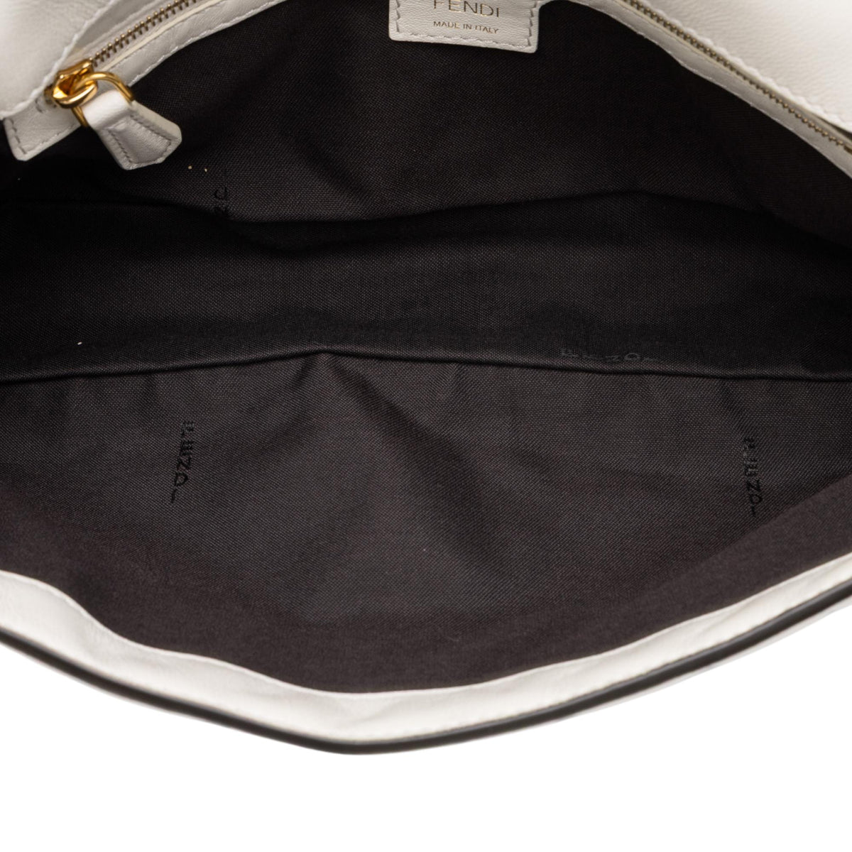 Fendi Zucca Embossed Leather Baguette Satchel