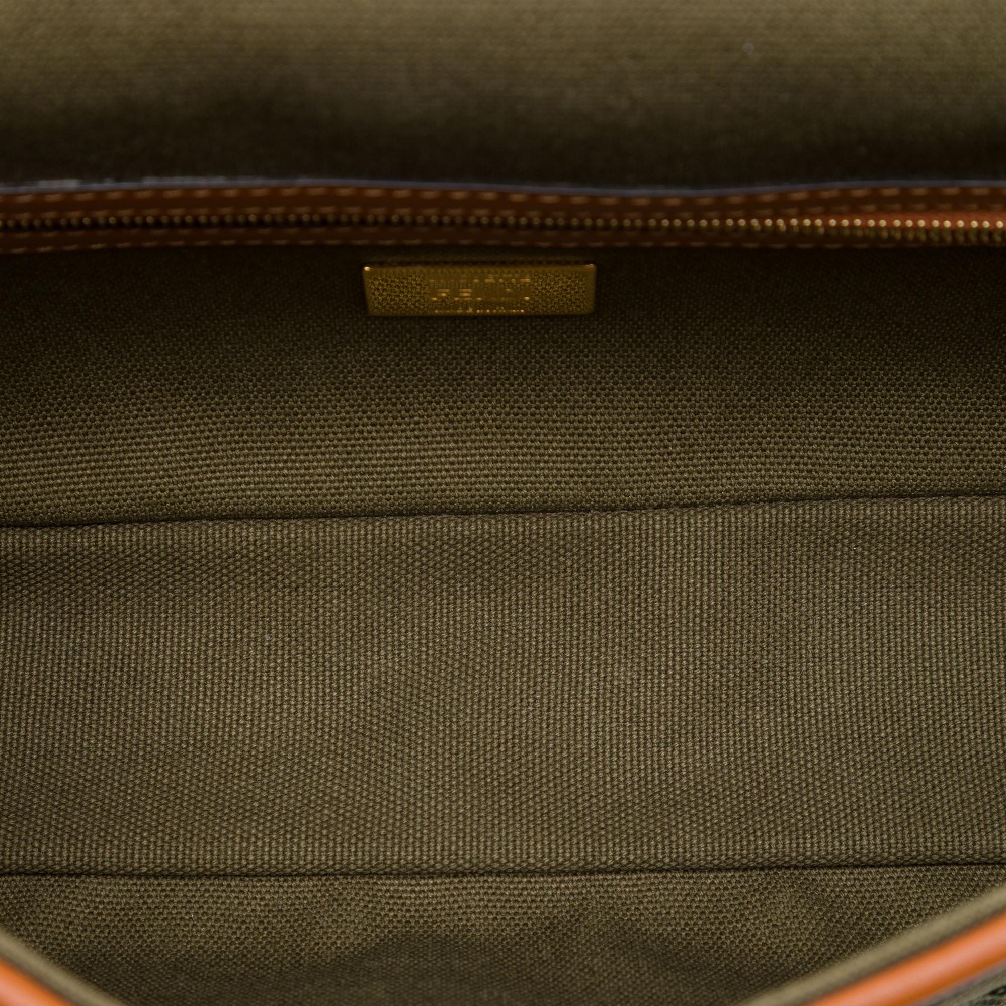 Fendi Zucca Embroidered Canvas Baguette Satchel