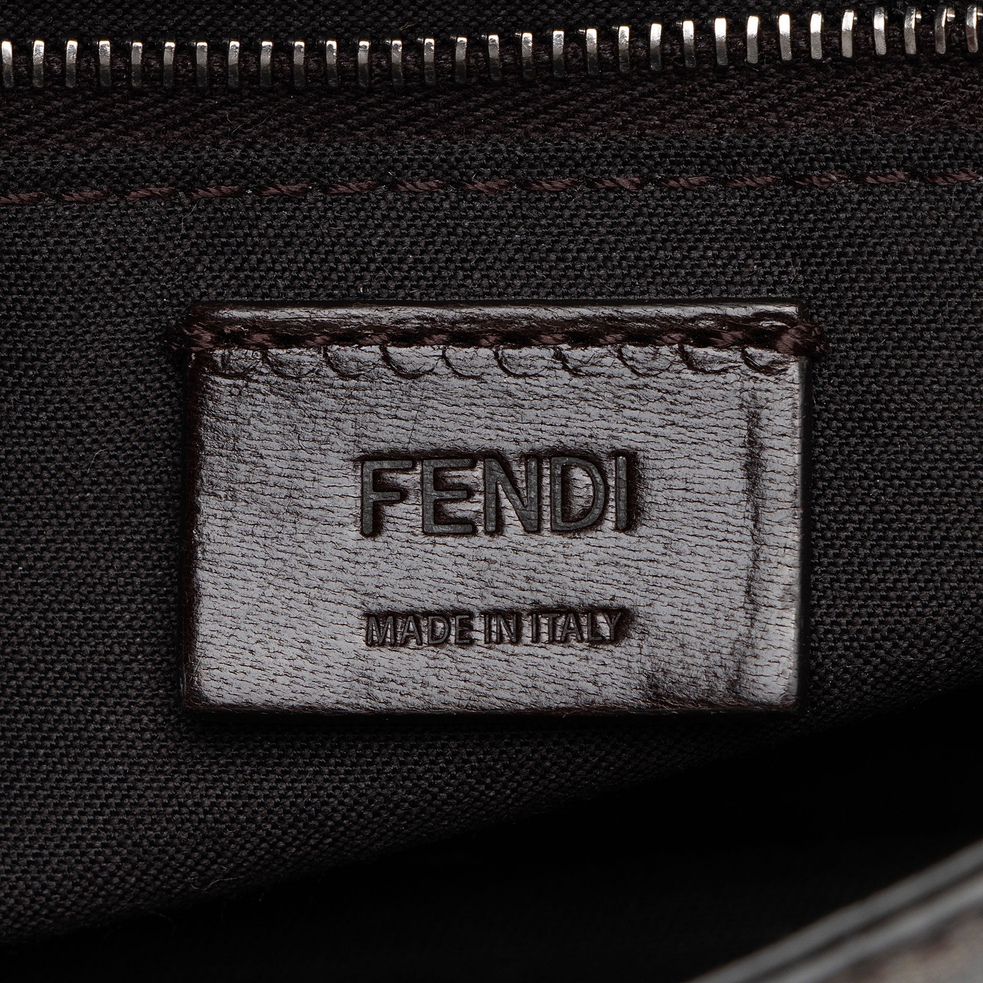 Fendi Zucca FF Canvas Baugette Crossbody