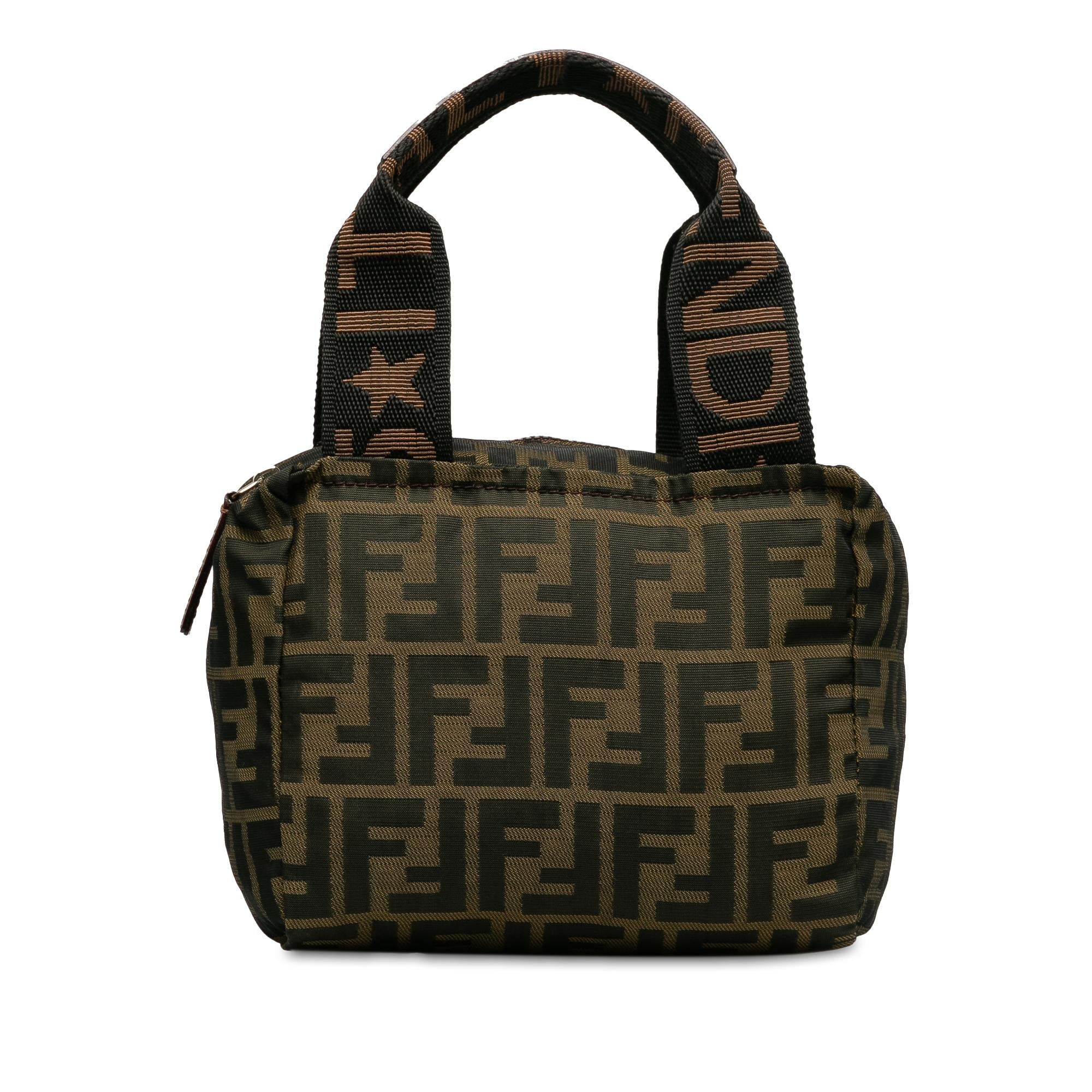 FENDIバッグ FWRD Renew Fendi Zucchino Mama Baguette Shoulder Bag in Black