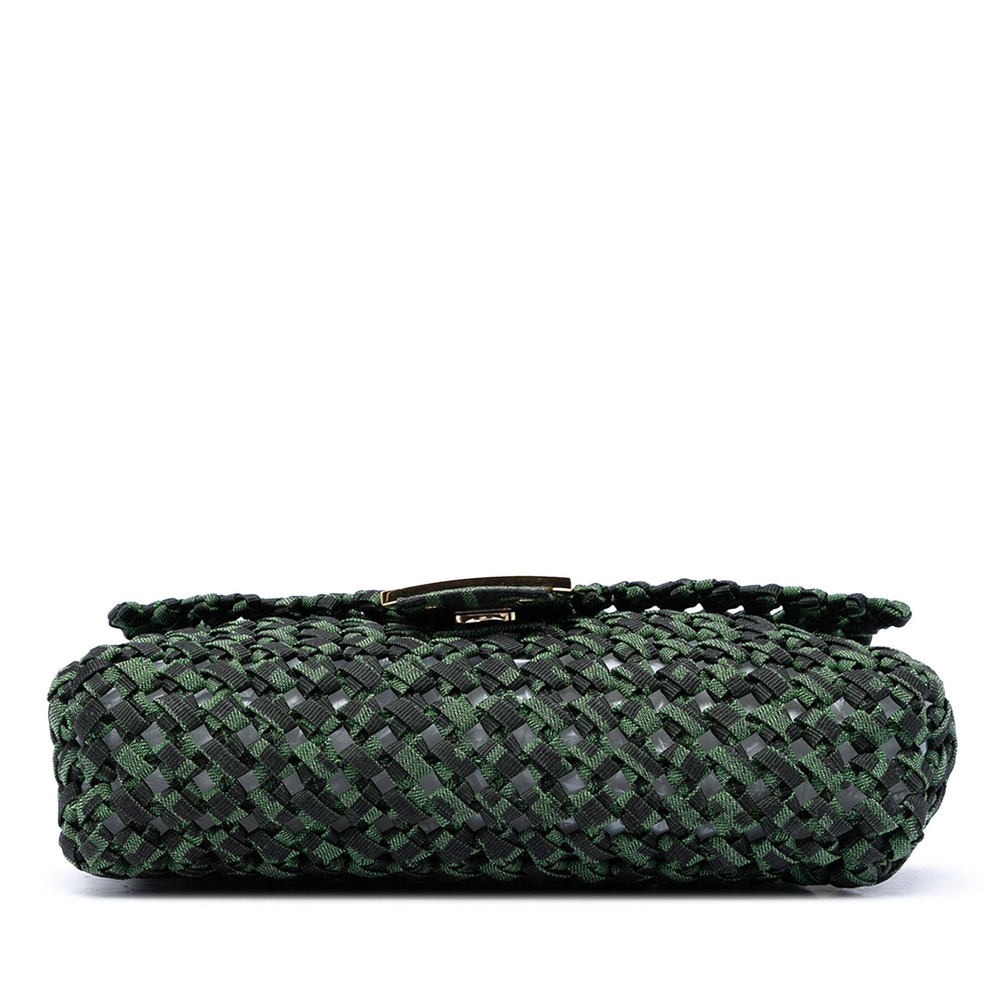 Fendi Zucca Interlaced Jacquard Baguette Satchel