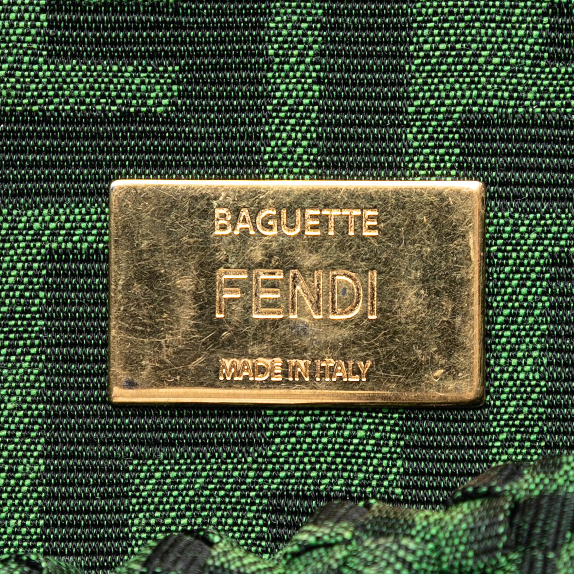Fendi Zucca Interlaced Jacquard Baguette Satchel