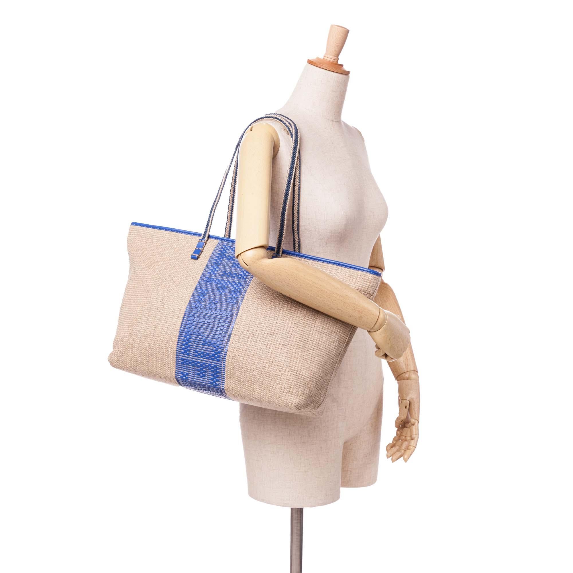 Fendi Zucca Raffia Roll Tote