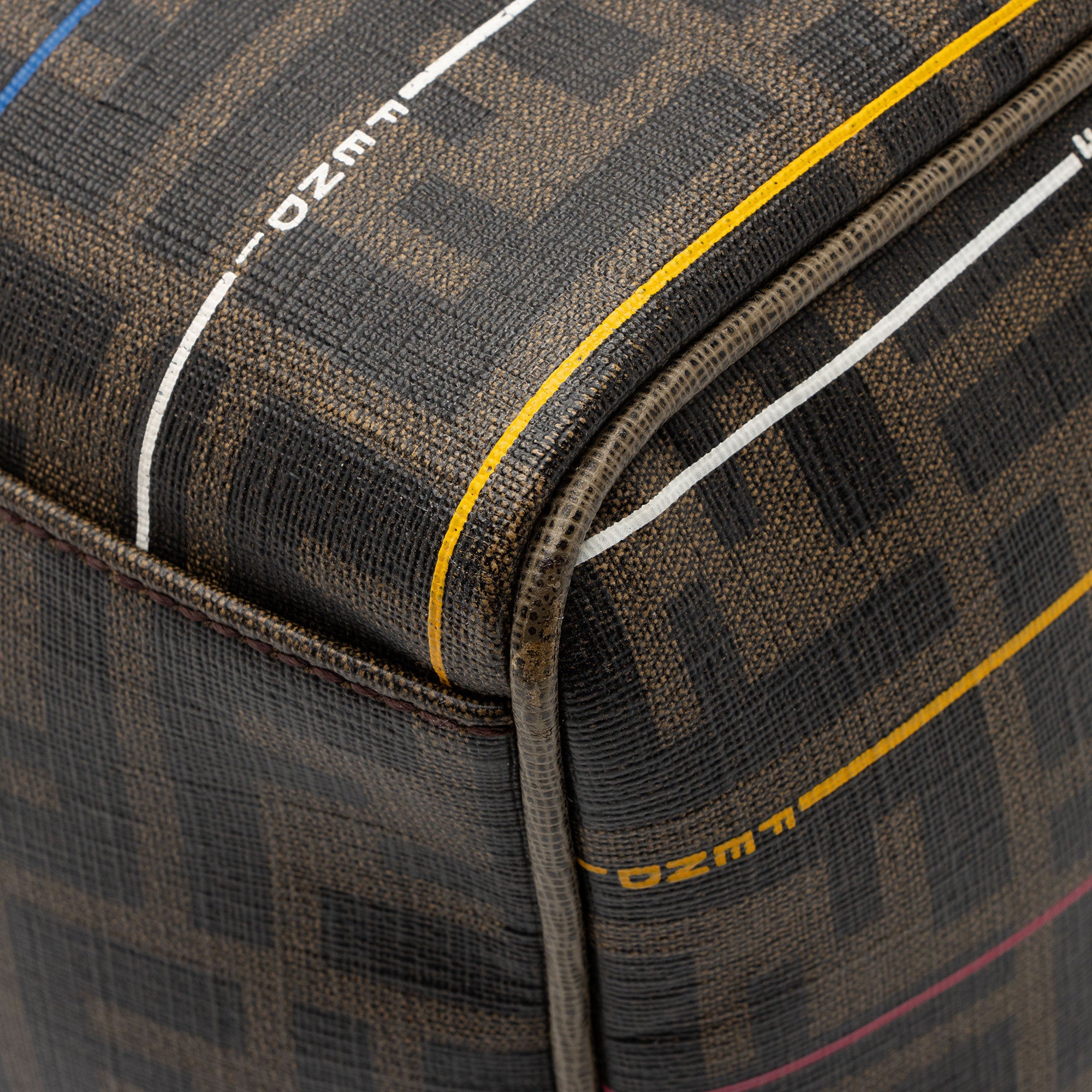 Fendi Zucca Striped Boston Bag (SHF-r1Jr6D)