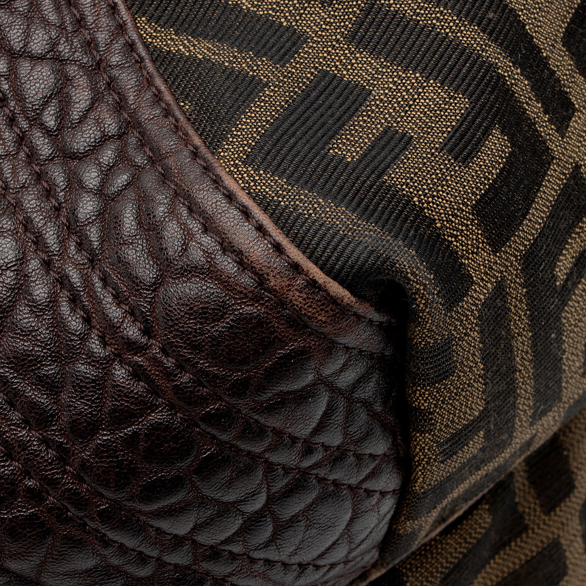 Fendi Zucca Tortuga Leather Spy Satchel (SHF-ls4Vha)