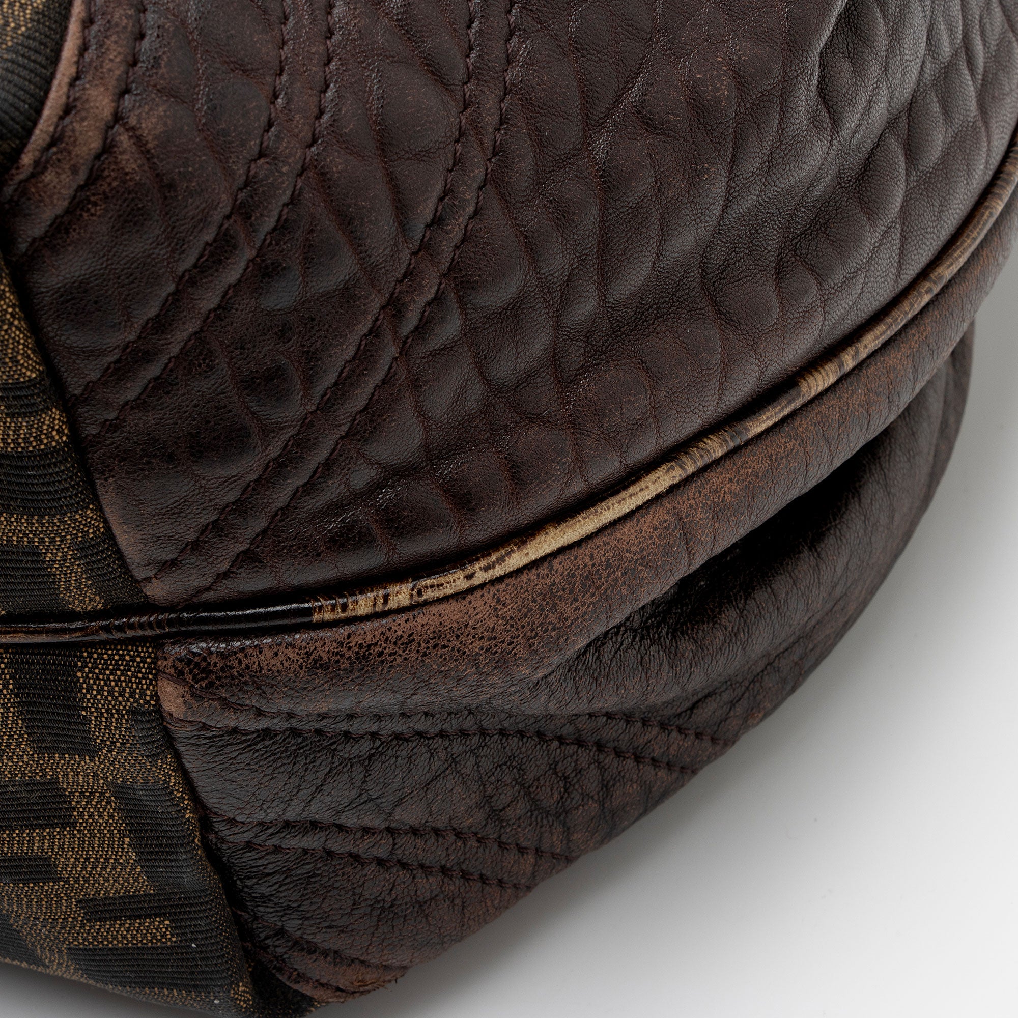 Fendi Zucca Tortuga Leather Spy Satchel (SHF-ls4Vha)