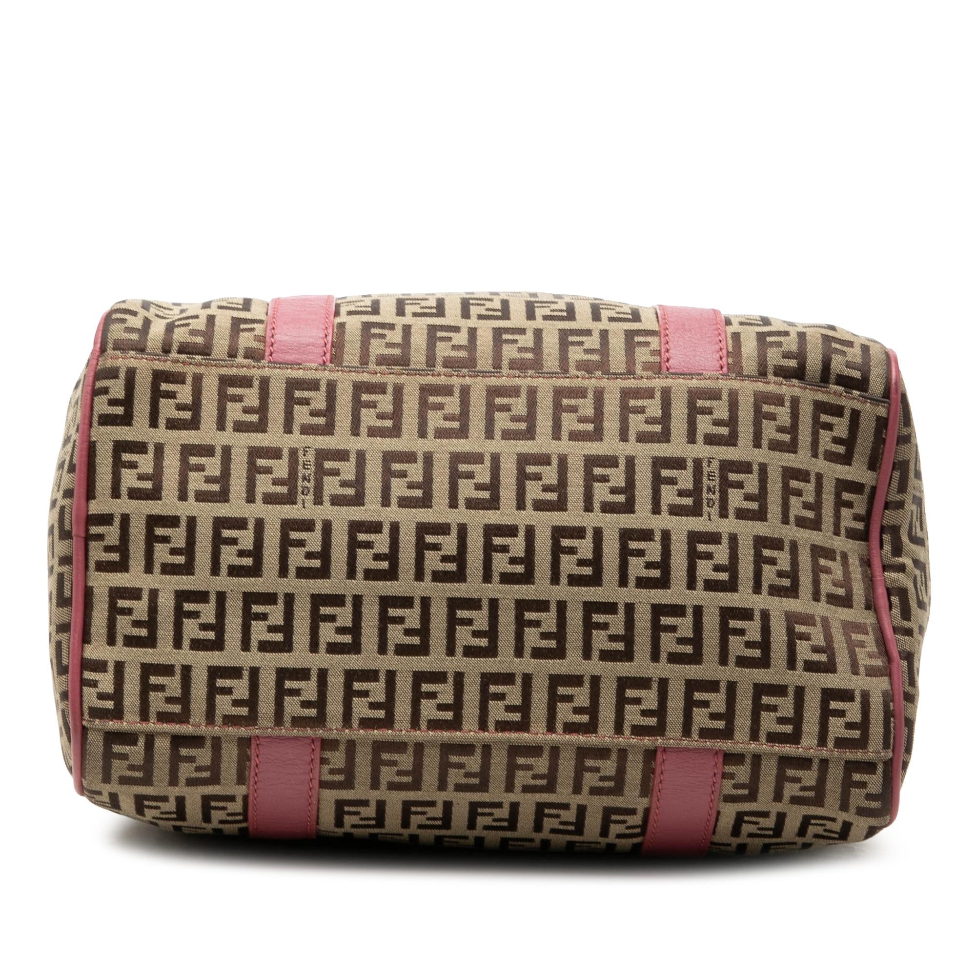 Fendi Zucchino Canvas Boston Bag