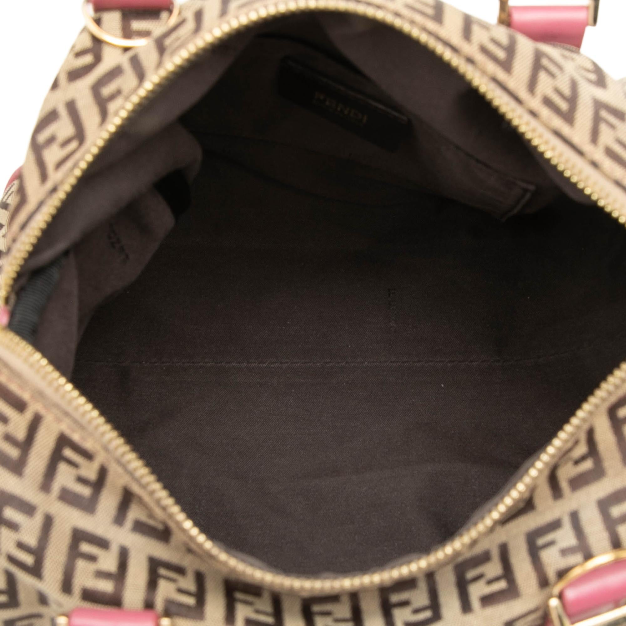 Fendi Zucchino Canvas Boston Bag
