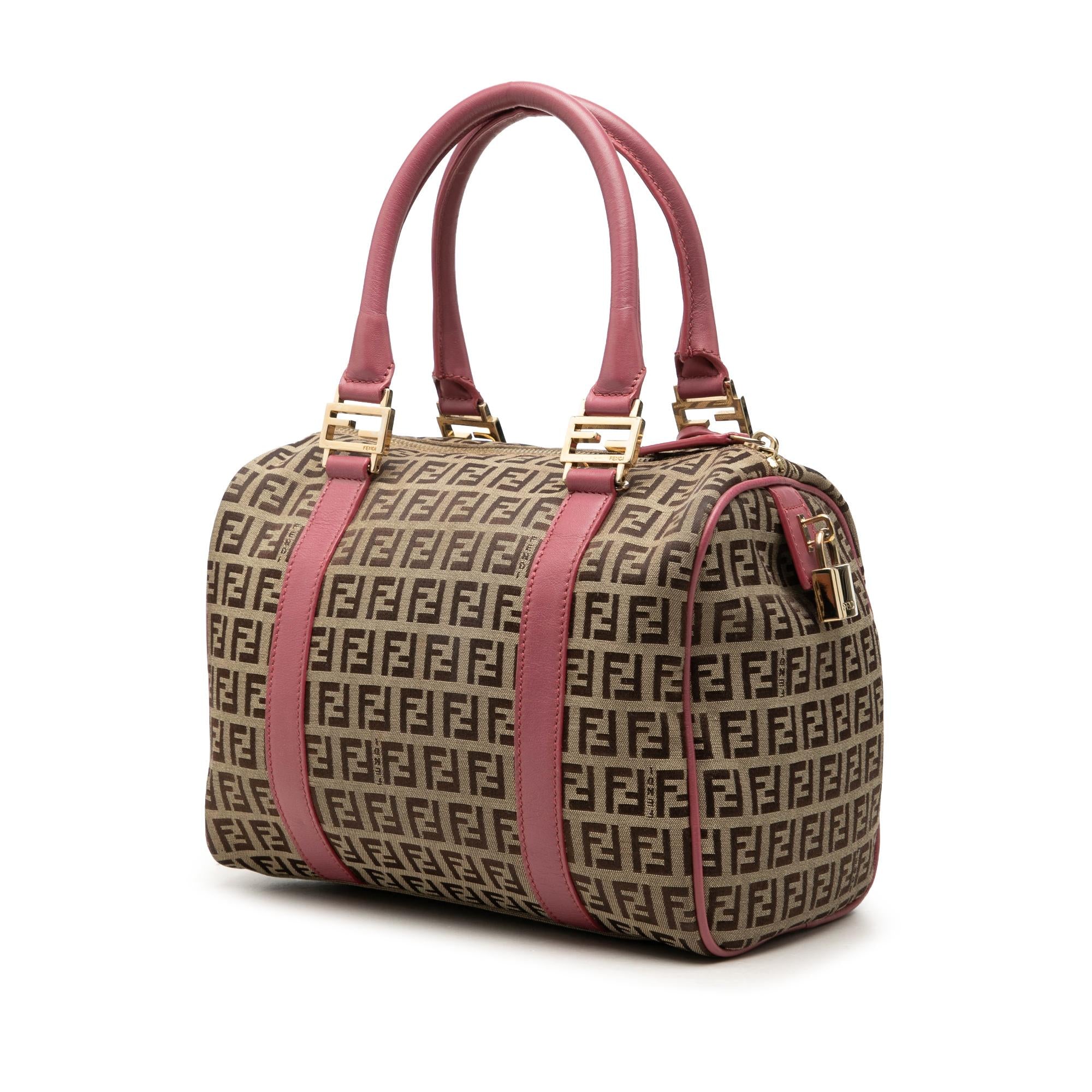 Fendi Zucchino Canvas Boston Bag