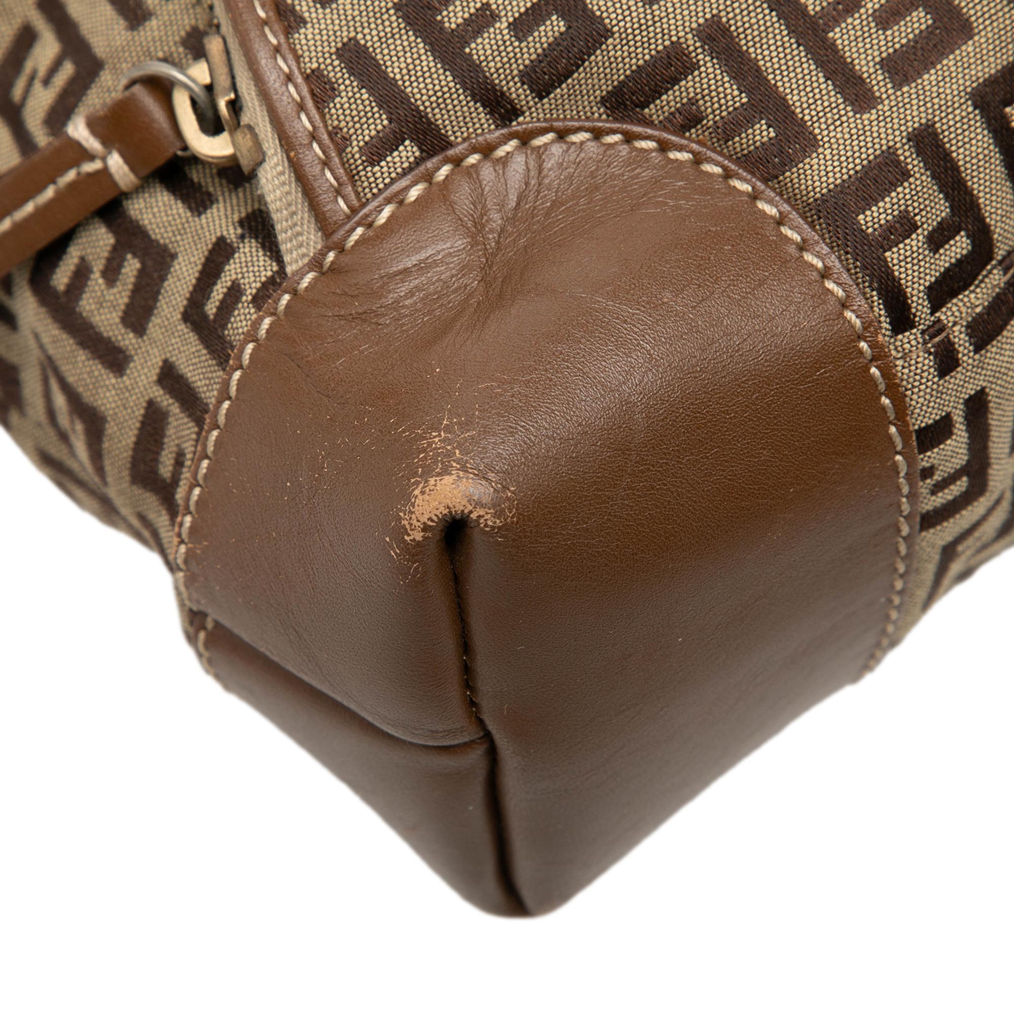 Fendi Zucchino Canvas Chef Front Pocket Shopping Tote