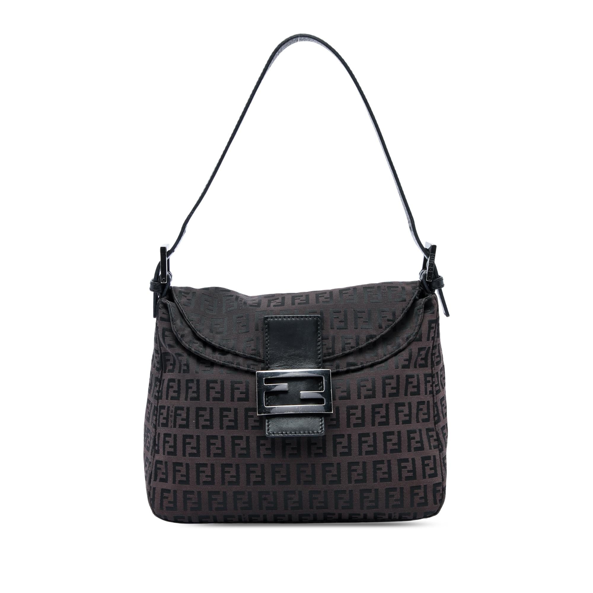 Fendi Zucchino Canvas Double Flap Mamma